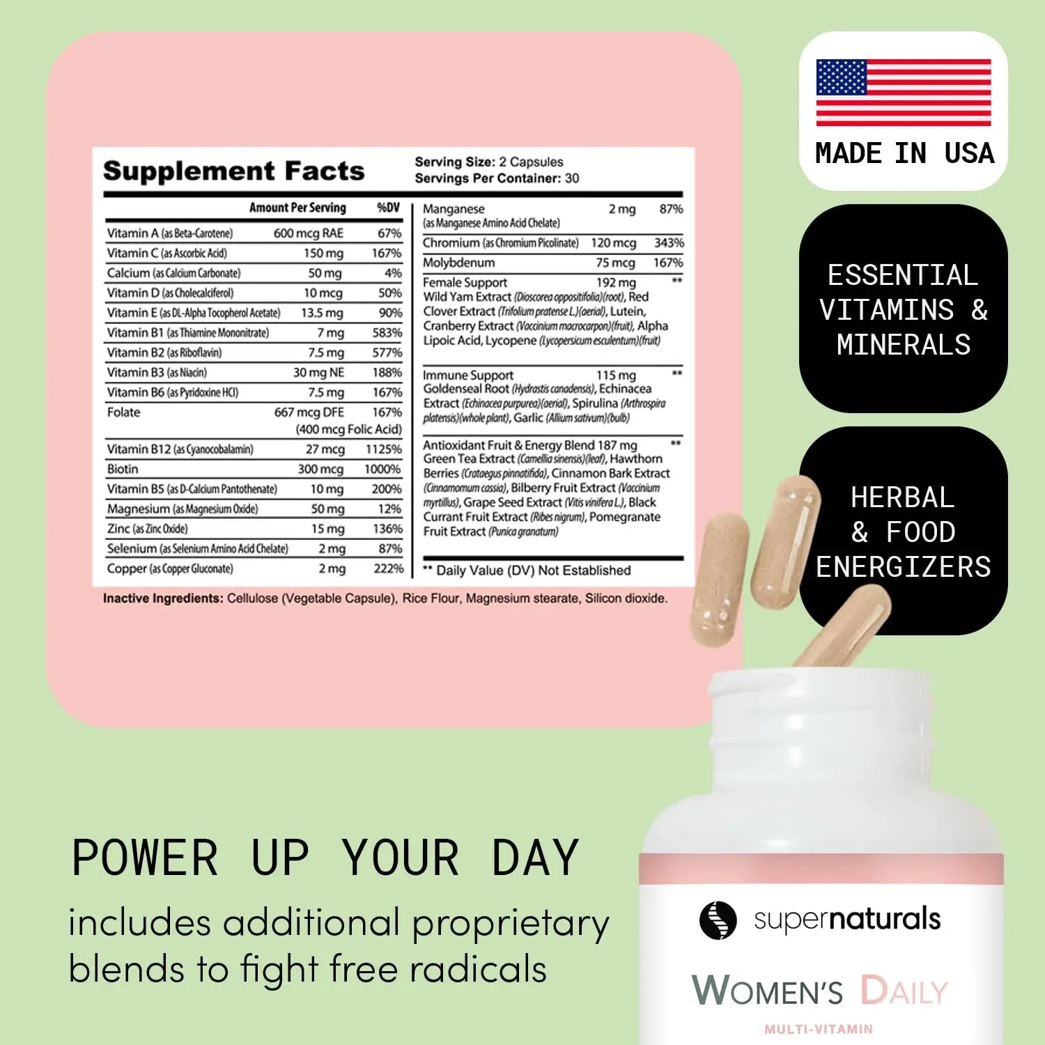 Super Naturals Health, Multivitamin for Women, Immune Defense Supplement Multivitamin Capsules, Vegan Supplements for Women - 60 Capsules JLM NUTRITIONALS buy supplements canada