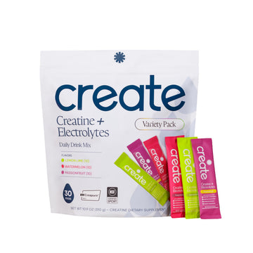 Create Creatine + Electrolytes Mix - Creatine Monohydrate Stick Packs, Supports Energy and Hydration, NSF Certified for Sport, 30 Count, Variety Pack Create buy supplements canada