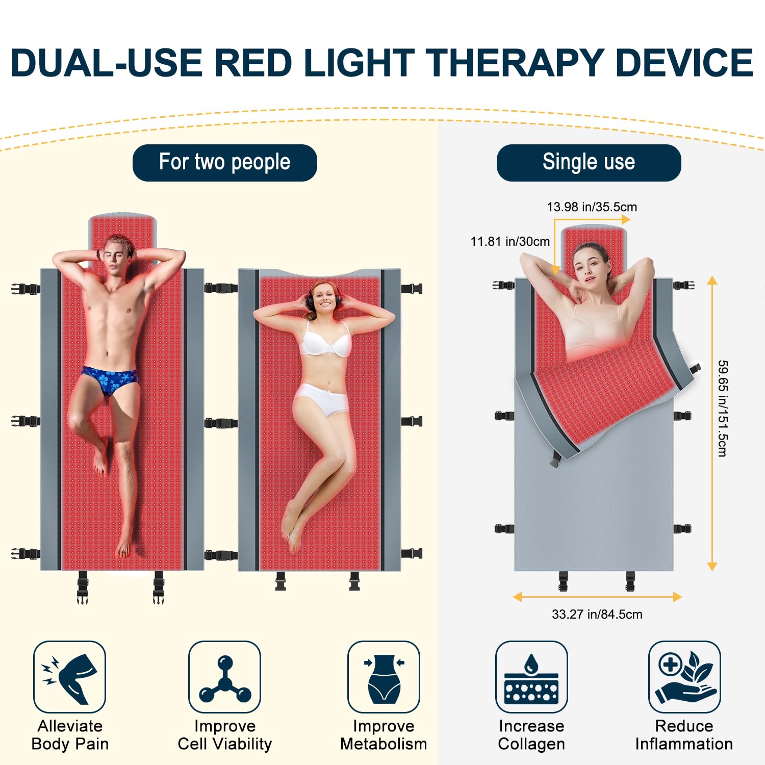 Red Light Therapy for Body - Full Body Red Light Therapy Mat, 71.0x33.31in, 2570Pcs 660nm & 850nm Kaoudt buy supplements canada