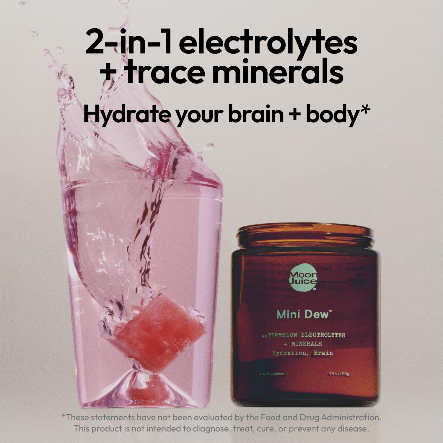 Moon Juice Mini Dew Electrolytes Powder - Sugar Free Minerals & Electrolyte Hydration Powder for Instant Hydration & Brain Support - Magnesium, Calcium, Potassium, Pink Salt, Watermelon, 30 Servings Moon Juice buy supplements canada