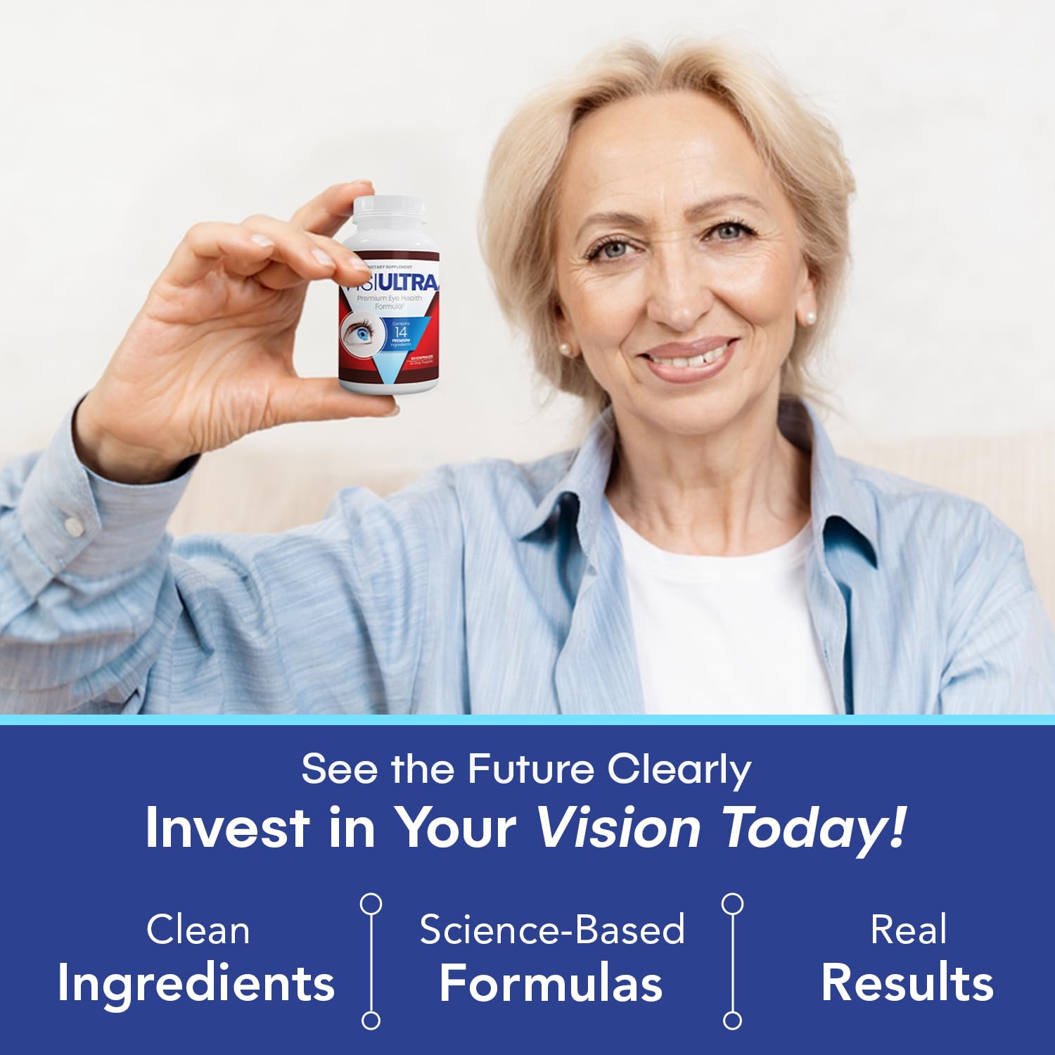 VisiUltra Eye Health Supplement – 14 Essential nutrients for Clear Vision, Blue Light Protection, and Long-Term Eye Health. Supports Clarity and Eye Wellness. 60 Capsules. (1 Pack) VisiUltra buy supplements canada