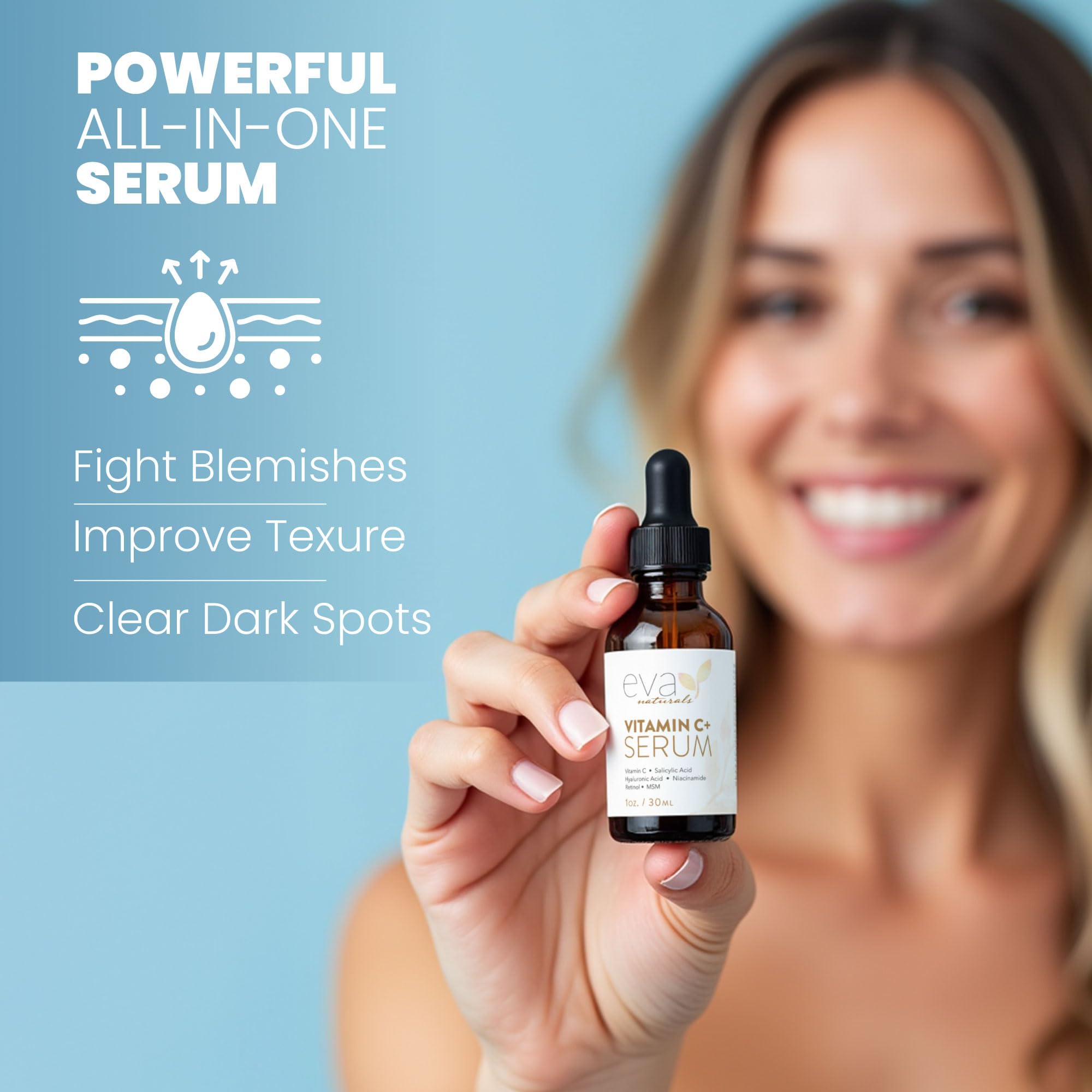 Eva Naturals Vitamin C Serum for Face – Anti Aging Dark Spot Remover & Corrector with Retinol, Hyaluronic Acid Eva Naturals buy supplements canada