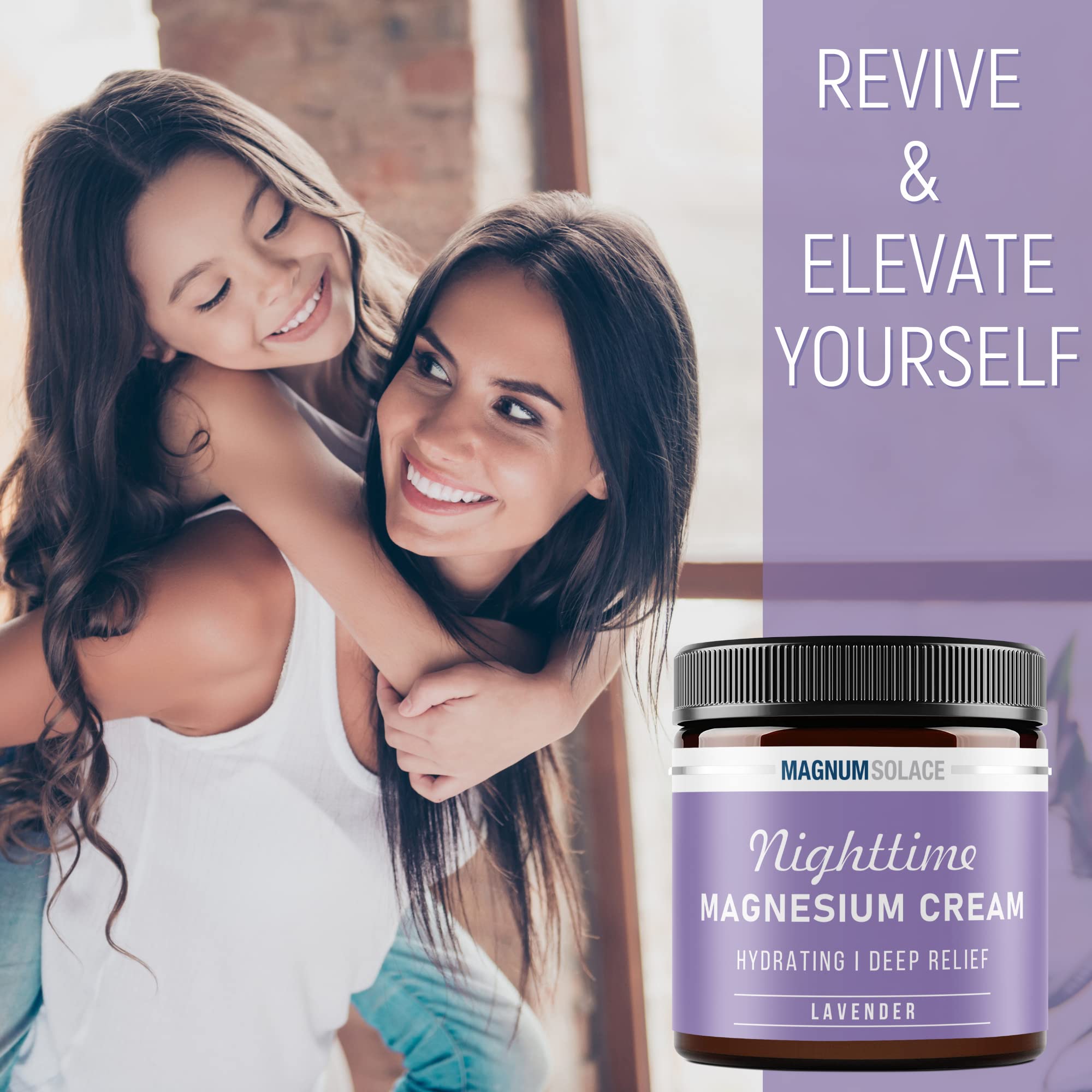 Magnum Solace Magnesium Lotion – Nighttime Magnesium Cream – Apply to Legs, Arms or Chest - Topical Magnesium Chloride – USA Made and Safe for Kids (Lavender) Magnum Solace buy supplements canada
