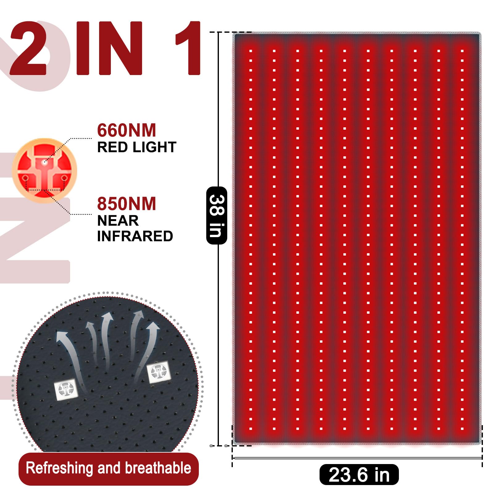 Red Light Therapy Pad 38 * 23.6 in - Red Light Therapy Body, 400 LEDs Using 660nm Red Light Rutollmit buy supplements canada