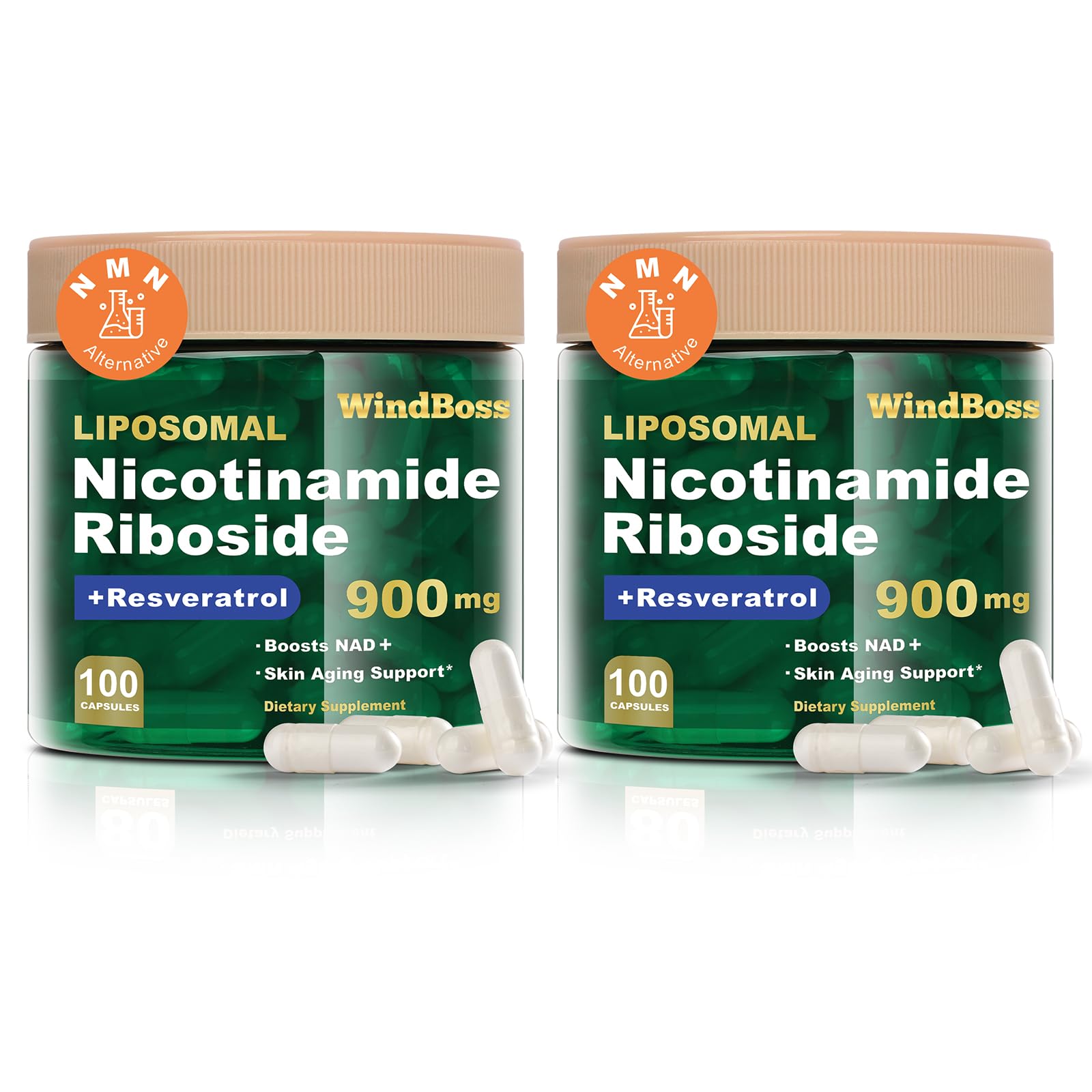 Windboss Liposomal NAD+ Supplement with Nicotinamide Riboside & Resveratrol, NAD Booster for Cellular Energy, Anti-Aging & Metabolism – NMN Alternative, NAD Supplement for Men & Women – 2pcs Windboss buy supplements canada