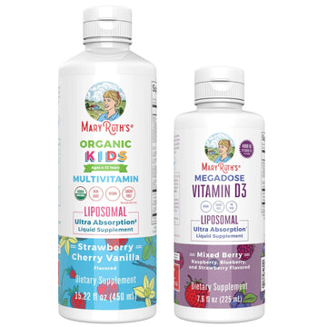 MaryRuth Organics Kids Multivitamin Liposomal (Strawberry Cherry & Vanilla) & Vitamin D3 Liposomal (Mixed Berry) Clean Label Project Verified MARYRUTH'S buy supplements canada