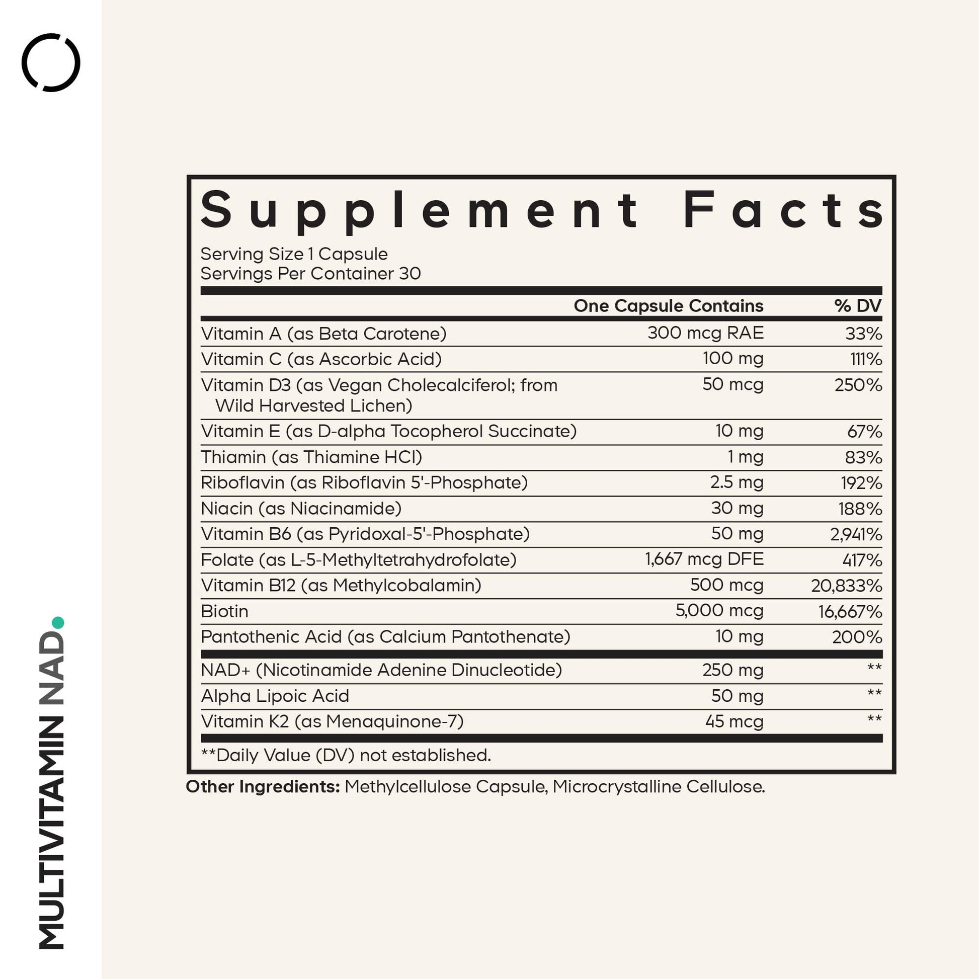 Codeage Multivitamin NAD Supplement - NAD+ Energy & Healthy Aging Support - Vitamin D3 K2, P5P, Methylated B12, Alpha Lipoic Acid, Folate, Riboflavin, Biotin, B Complex Pills - Non-GMO - 30 Capsules Codeage buy supplements canada