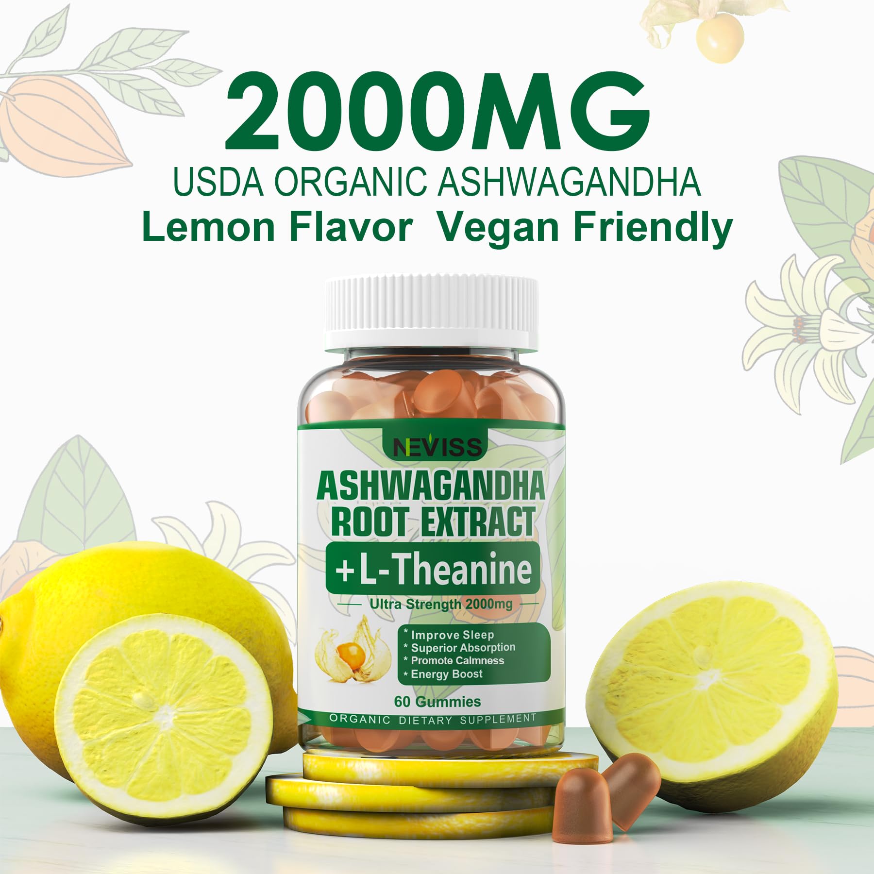 NEVISS Ashwagandha Gummies 2000mg, Feel Refreshed, Plus Proprietary Blend NEVISS buy supplements canada