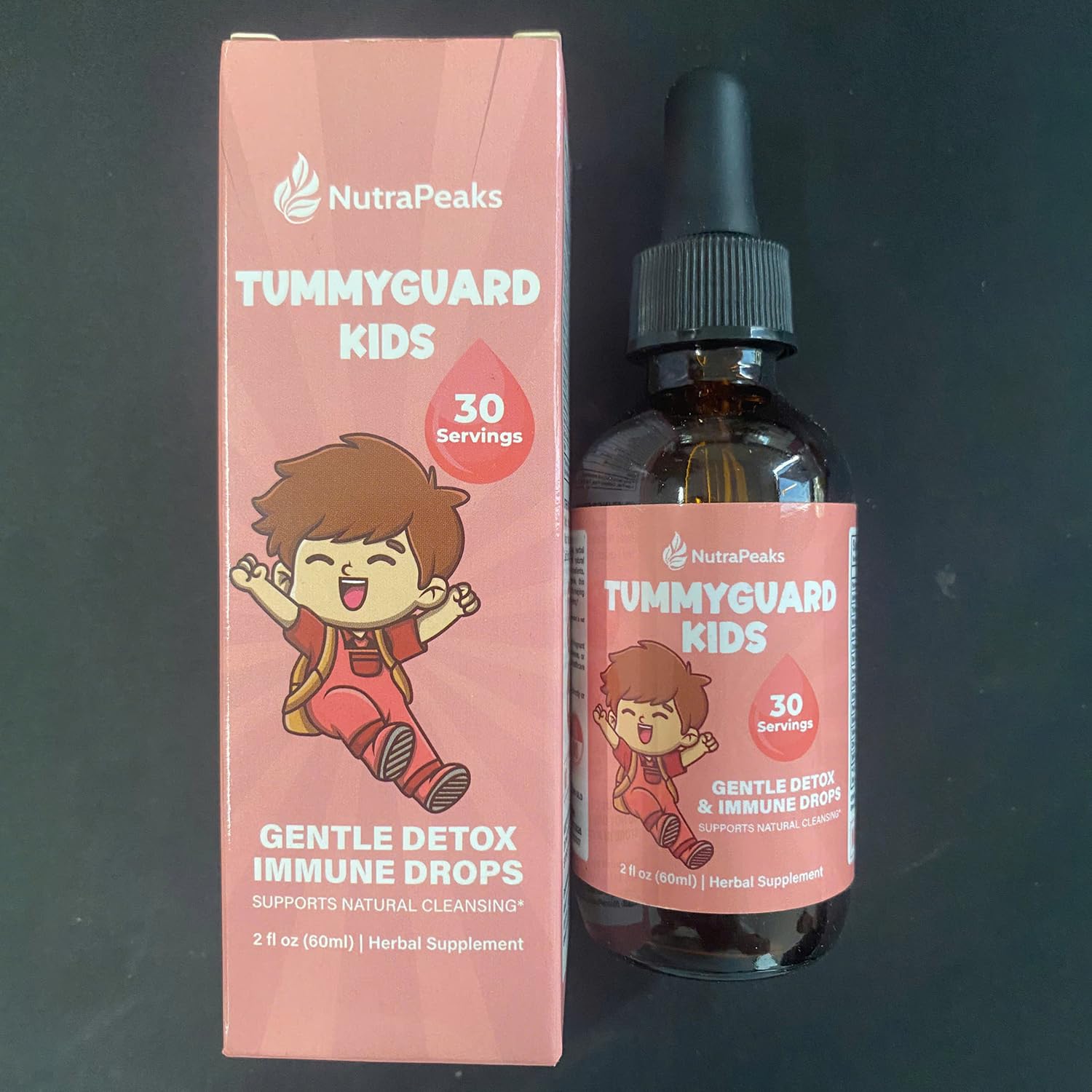 NutraPeaks Kids Liquid Botanical Drops – Natural Blend with Prebiotics, Chamomile, Ginger & Elderberry – Sugar-Free, Alcohol-Free, Non-GMO – 2 fl oz NutraPeaks buy supplements canada