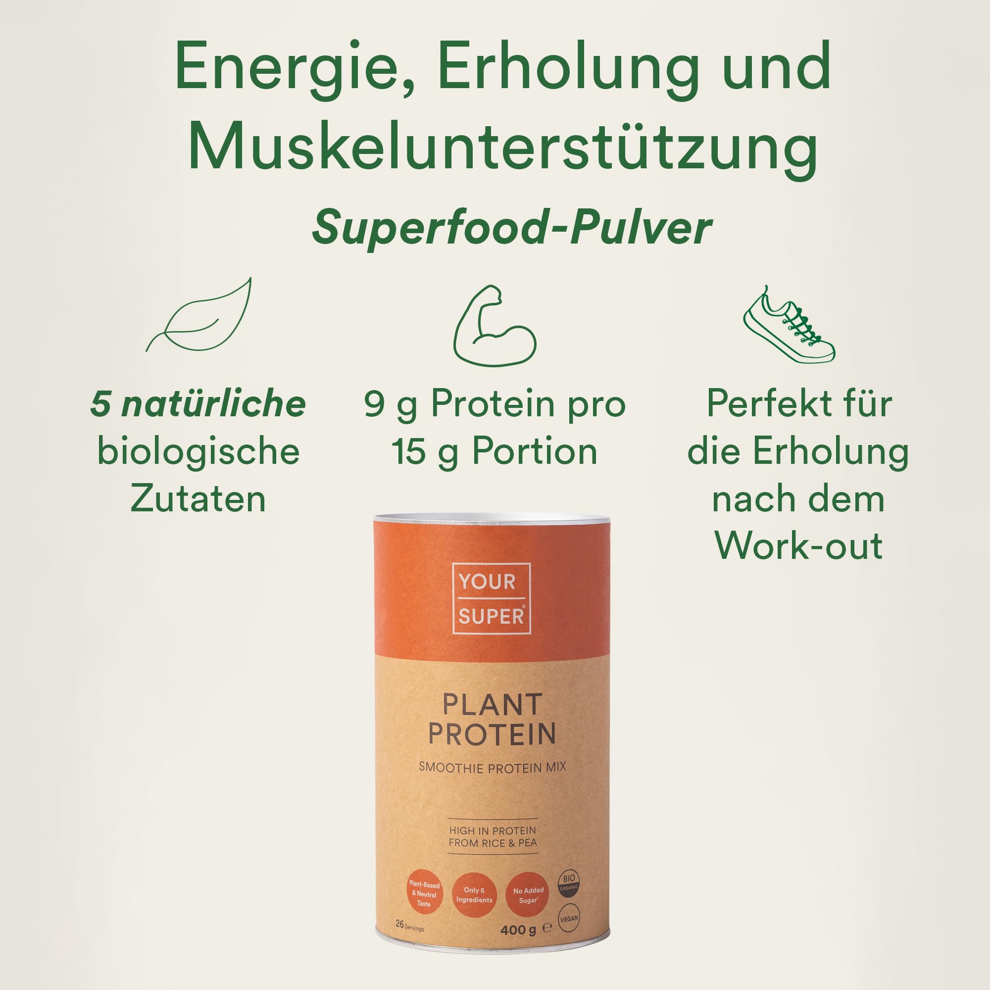 Your Super Plant Protein Organic Superfood Powder – Plant Based Protein Powder for Muscle Growth Your Super buy supplements canada