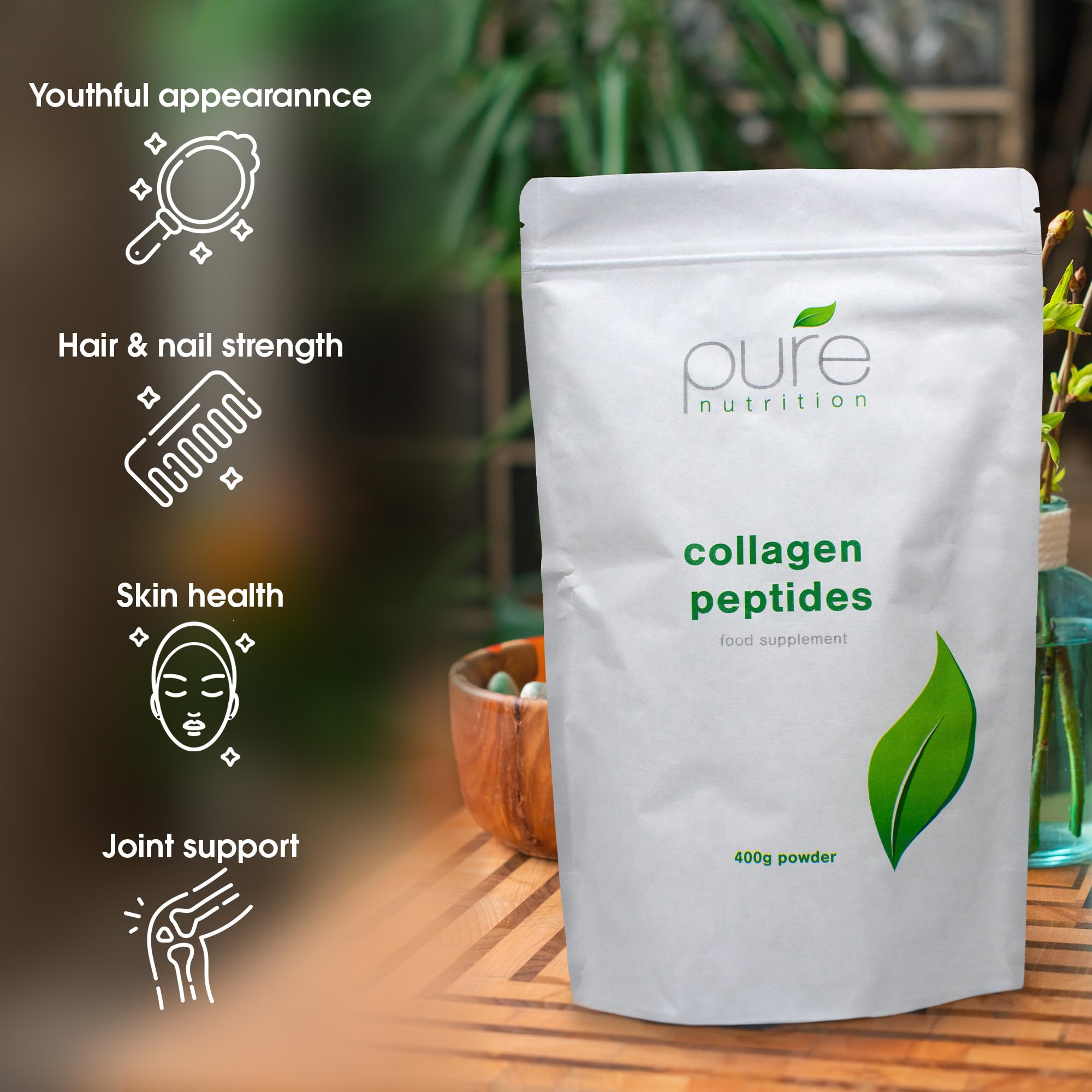 Pure Collagen Powder, Bovine Collagen Peptides Powder by Pure 400g Pure buy supplements canada