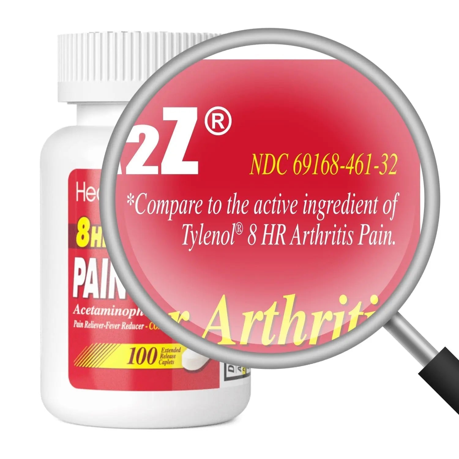 HealthA2Z® Pain Relief Extended Release | Acetaminophen 650mg | 8 Hours | Arthiritis Pain | Pain Reliever - Fever Reducer | Contains no Aspirin (100 Count) HealthA2Z buy supplements canada