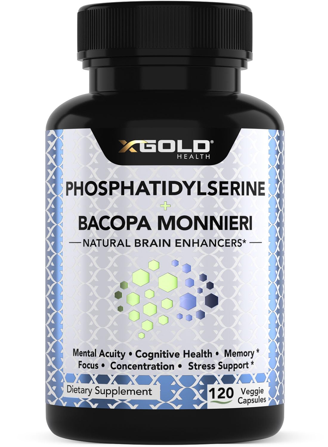 PhosphatidylSerine & Bacopa Monnieri 800 mg 2 in 1 Supplement - Natural Brain Enhancer/Nootropic for Enhanced Focus and Concentration, Memory Support, & Cognitive Function - 120 Vegetarian Capsules X Gold Health buy supplements canada