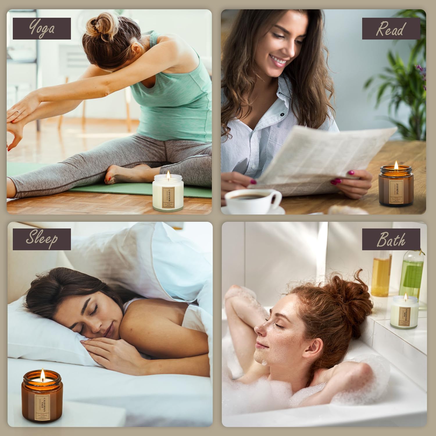 Aromatherapy Candles for Home Scented, 4 Pack Lavender Candles Gifts Set for Women FOMICO buy supplements canada
