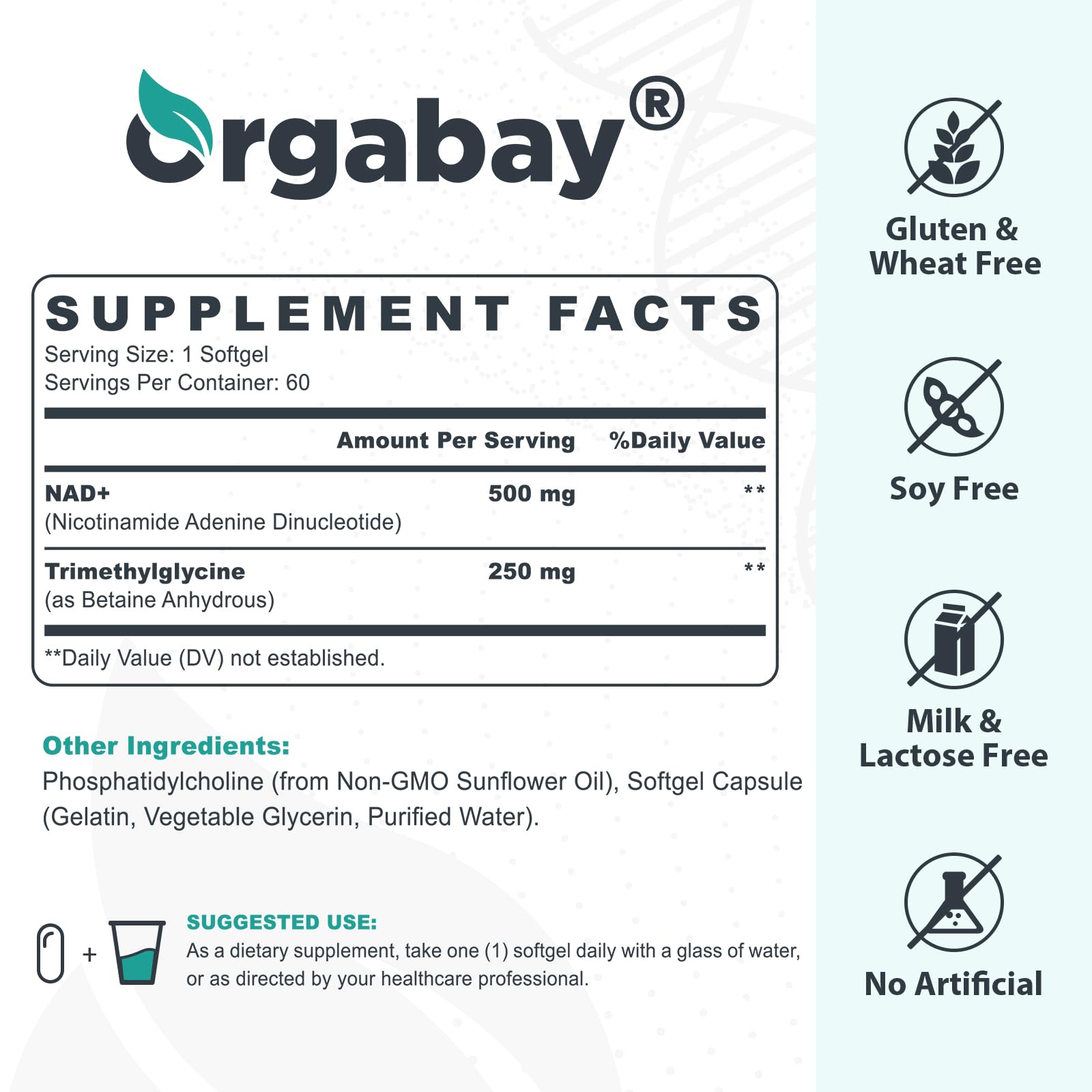 Orgabay Liposomal NAD+ Supplement 500 mg, High Absorption, Boost NAD+ with TMG 250 mg, Actual NAD Plus More Efficient Than Nicotinamide Riboside, Support Cellular Energy, Healthy Aging | 180 Softgels Orgabay buy supplements canada
