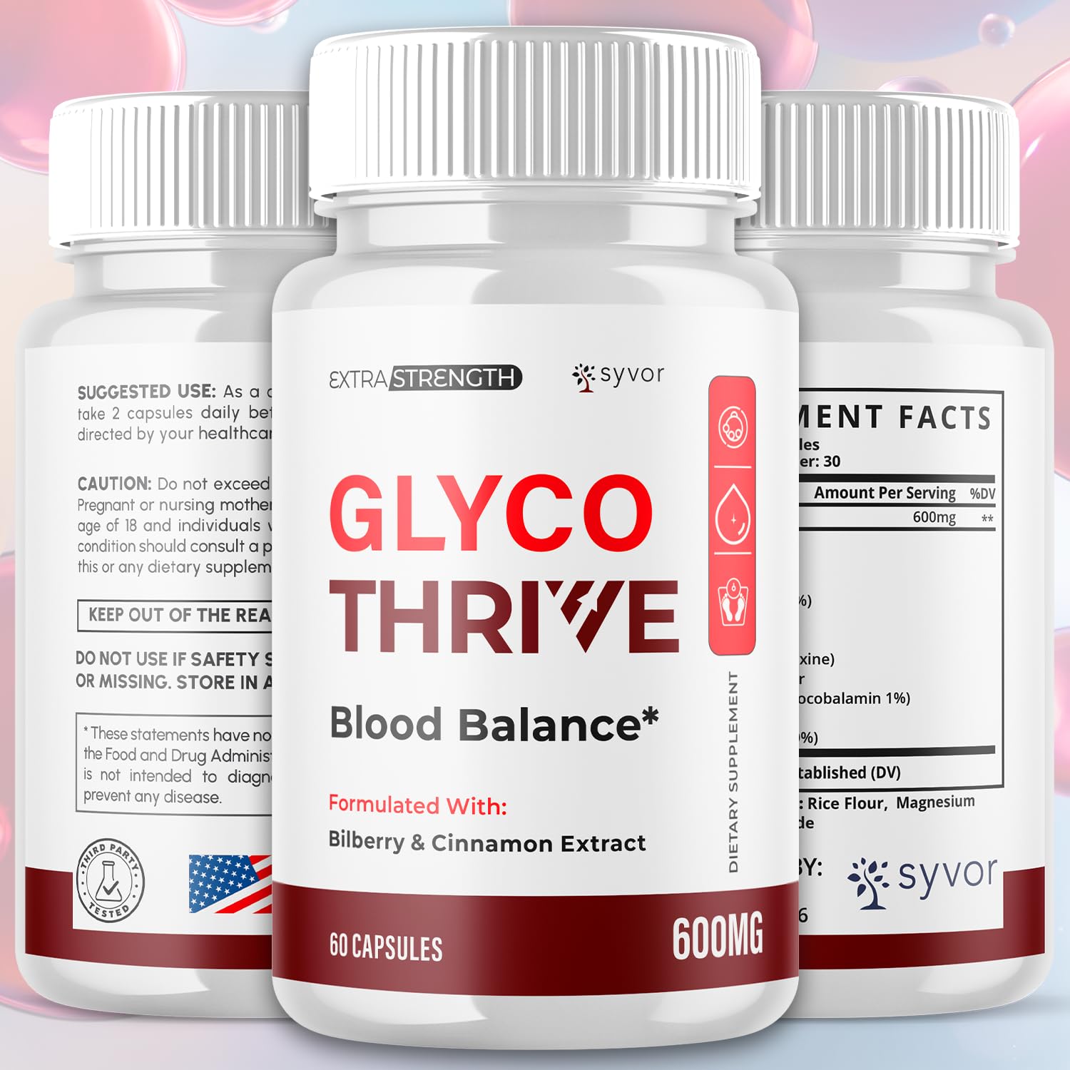 Glyco Thrive Capsules, Official GlycoThrive Glycogen Support Pills with All Natural Ingredients, Advanced Formula Health Supplement with Max Strength Premium Vitamins for Women & Men (60 Capsules) Syvor buy supplements canada