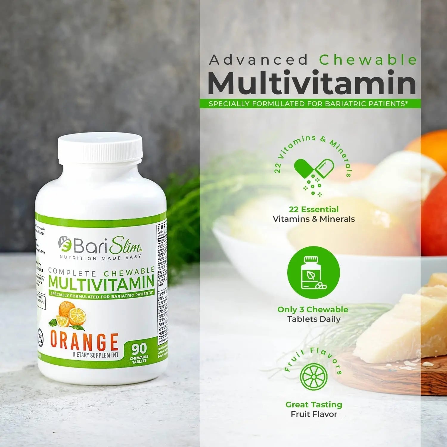 BariSlim Bariatric Calcium Citrate & Complete Chewable Multivitamin - Bariatric Vitamin and Supplement for Post Bariatric Surgery Including Gastric Bypass and Gastric Sleeve BariSlim buy supplements canada