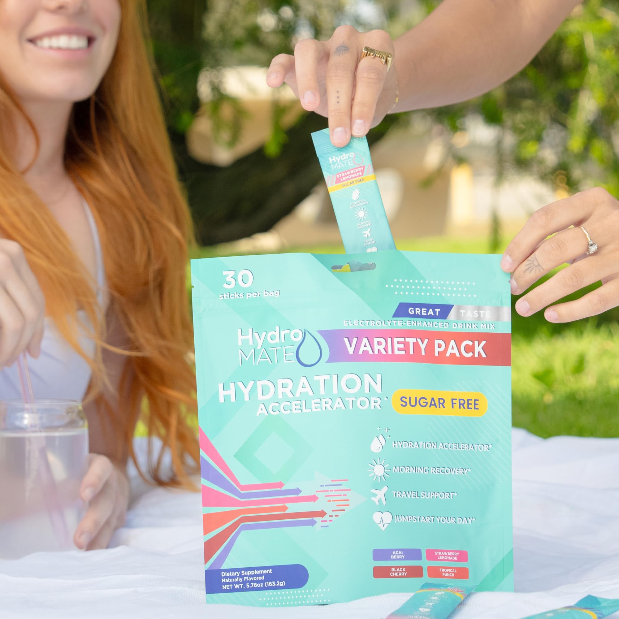Electrolyte Powder Sugar-Free Hydration Packets Variety Pack HydroMATE 30 Sticks NatureWorks buy supplements canada
