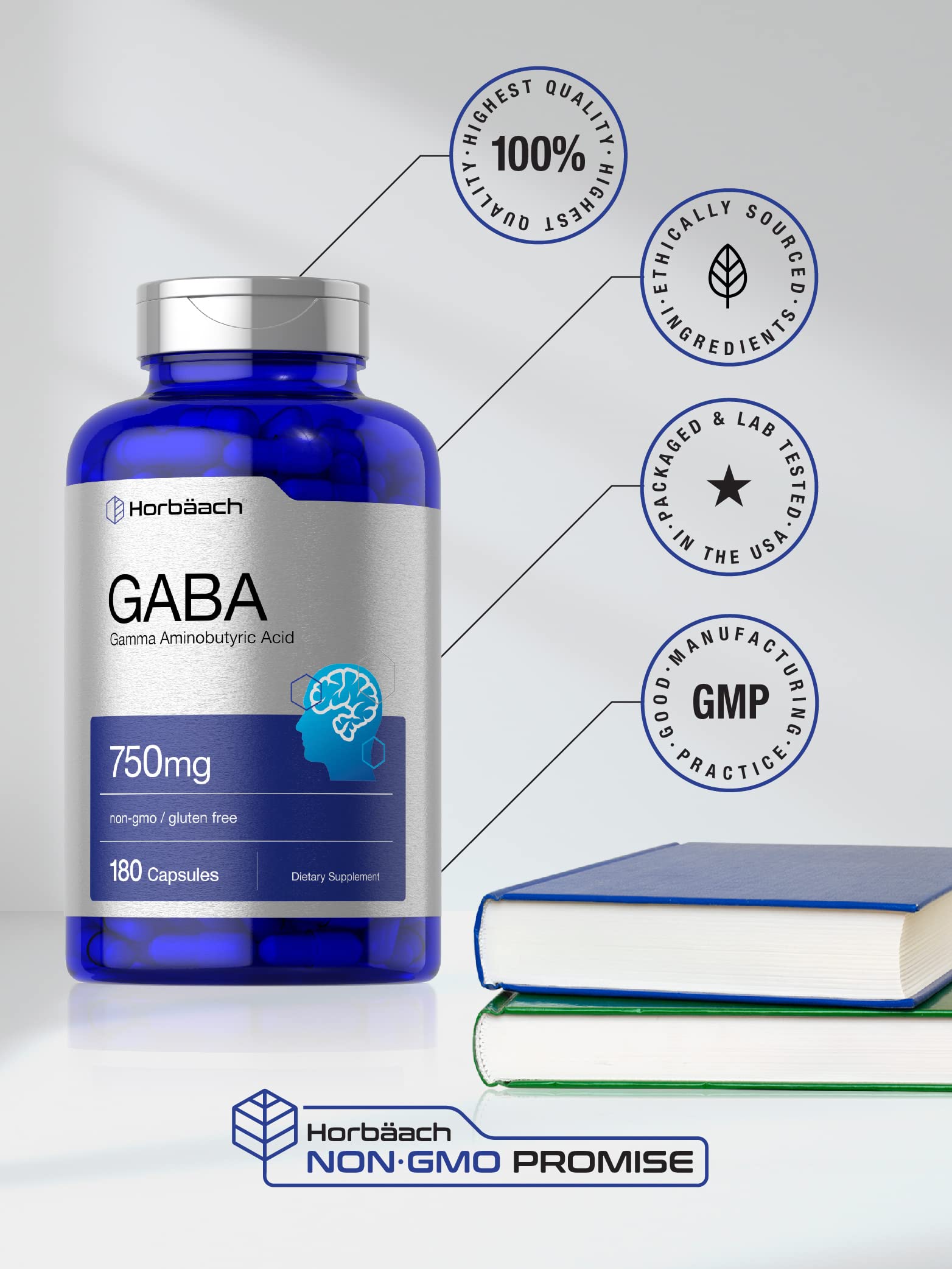 GABA 750mg | 180 Capsules | Gamma Aminobutyric Acid Supplement Horbäach buy supplements canada