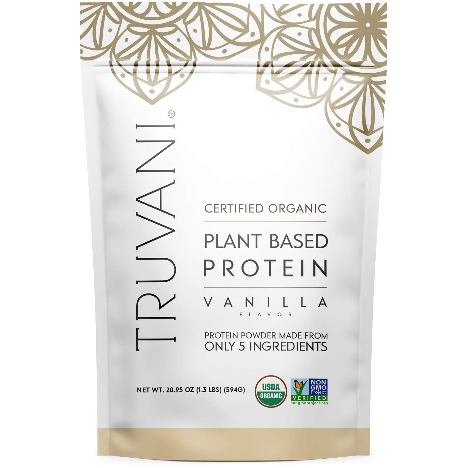 Truvani Organic Vegan Protein Powder, Organic Pea Protein Powder, Vegan, Non GMO Truvani buy supplements canada