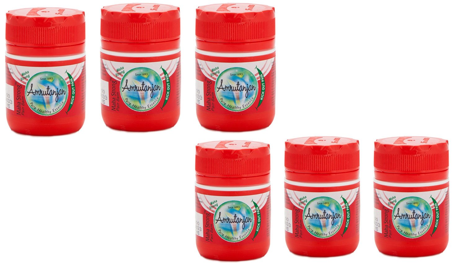 Pack of 6 - Amrutanjan Pain Balm Red - 8g Amrutanjan buy supplements canada