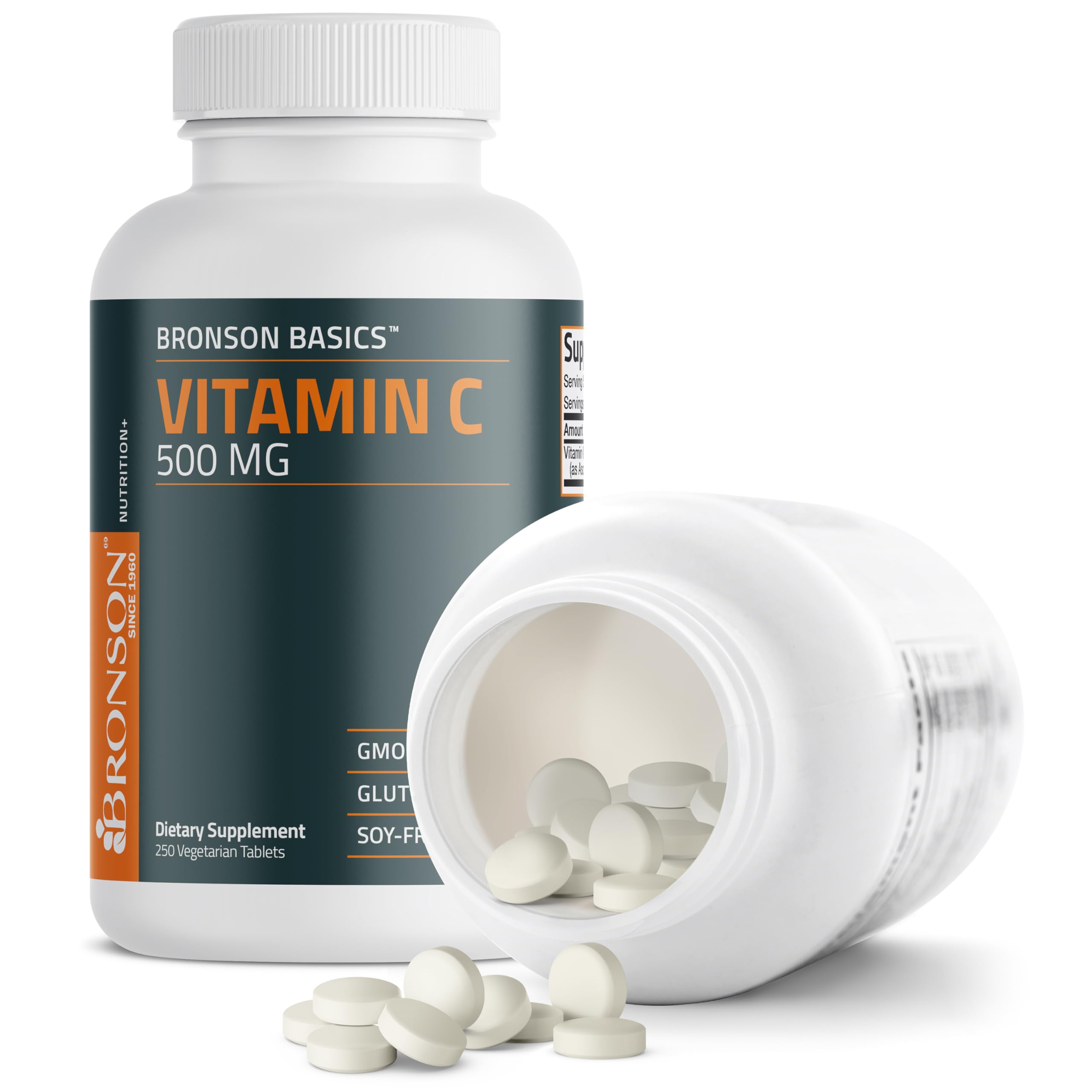 Bronson Vitamin C 500 MG Supports a Healthy Immune System & Antioxidant Protection, Non-GMO, 250 Vegetarian Tablets Bronson buy supplements canada