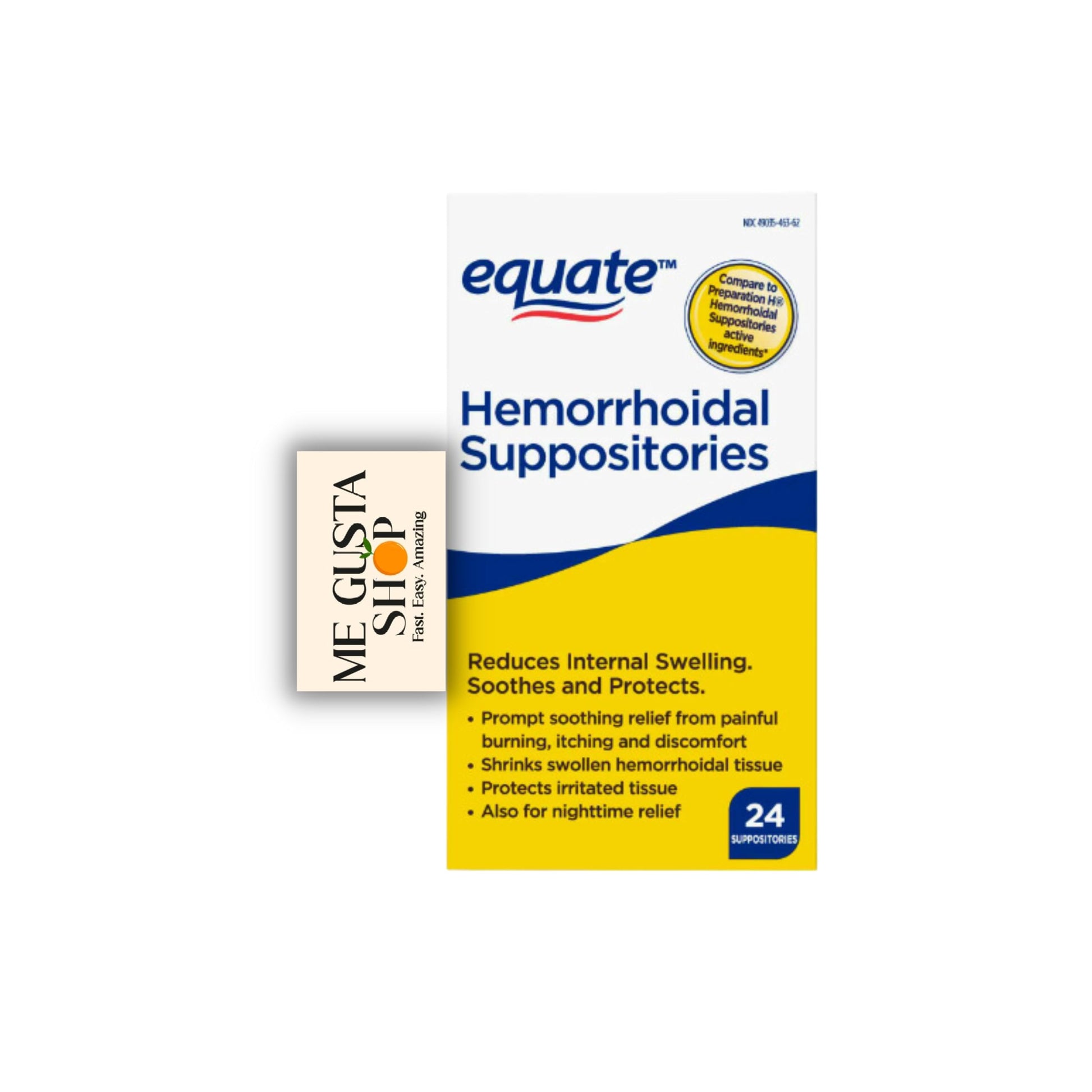 Equate Hemorrhoidal Suppositories 24 Ct Pack of 01 24 Total + me Gusta Sticker ME GUSTA SHOP buy supplements canada