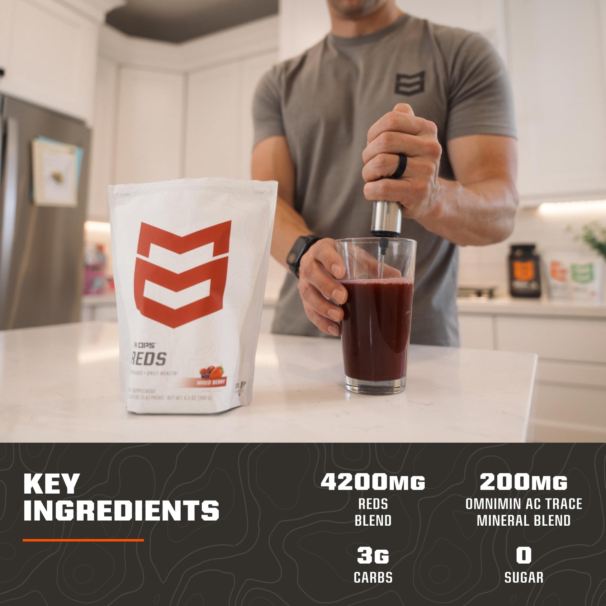 MTN OPS Reds Super Reds Antioxidant Drink Powder Daily Health Blend with Phytonutrients Free Radical Support 30 On The Go Stick Packs MTN OPS buy supplements canada