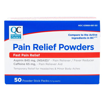 Quality Choice Fast Pain Relief Powder, Contains 50 Powder Packets for Rapid Pain Relief. Contains Aspirin & Caffiene Quality Choice buy supplements canada