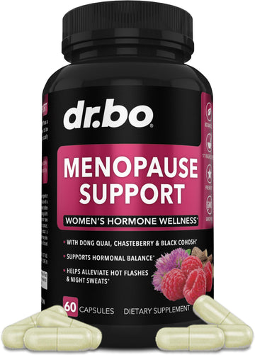 Menopause Supplements for Women Support Pills - Natural Menopause Relief for Hot Flashes, Night Sweats & Mood Swings with Dong Quai, Chasteberry & Black Cohosh - Hormone Balance for Women Supplement DR. BO buy supplements canada