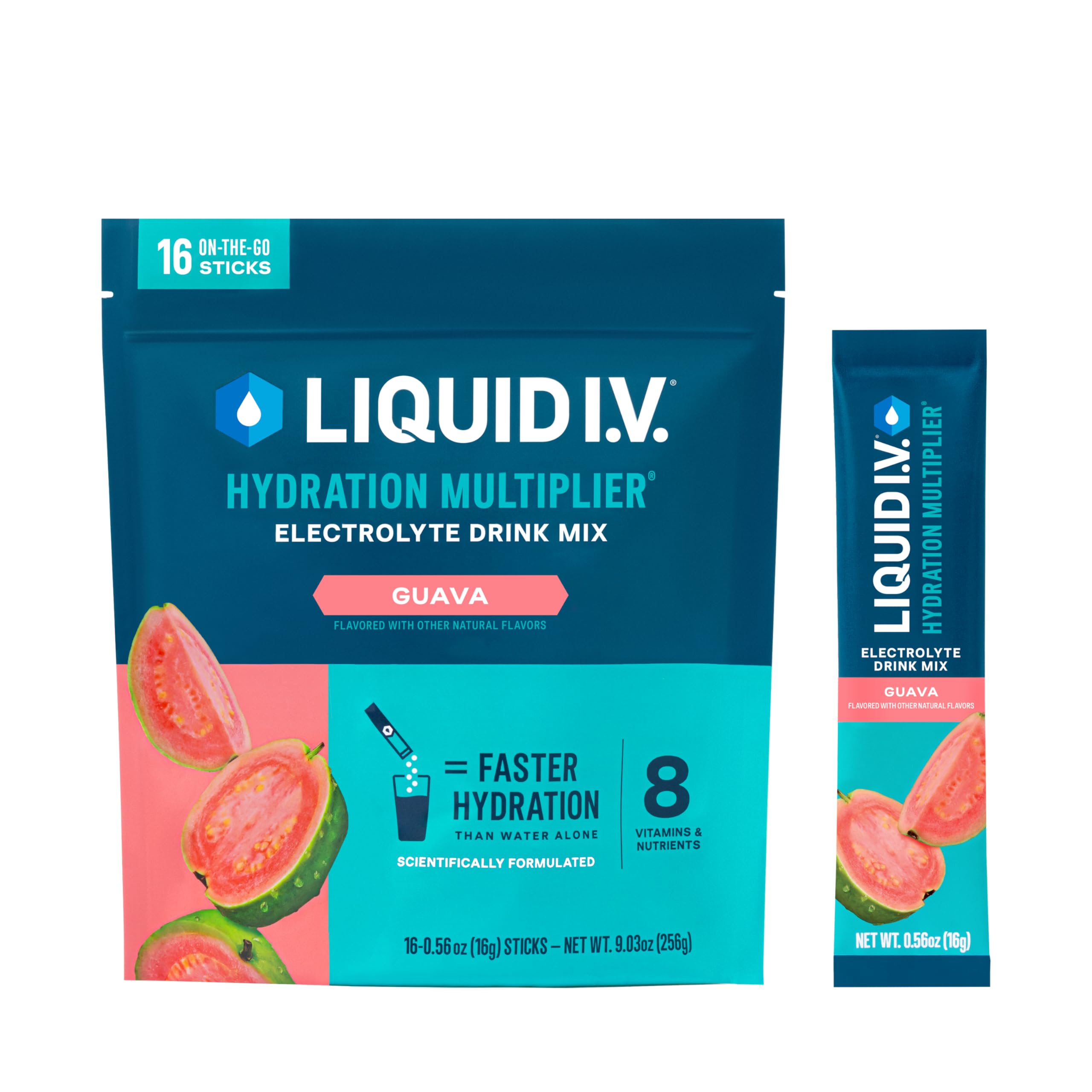 Liquid I.V.® Hydration Multiplier - Guava | Electrolyte Powder Drink Mix | 1 Pack (16 Servings) Liquid I.V. buy supplements canada