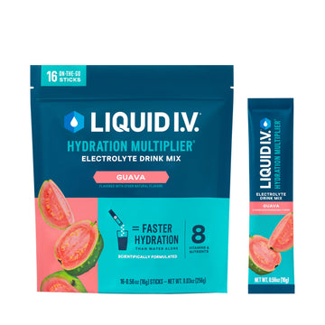 Liquid I.V.® Hydration Multiplier - Guava | Electrolyte Powder Drink Mix | 1 Pack (16 Servings) Liquid I.V. buy supplements canada