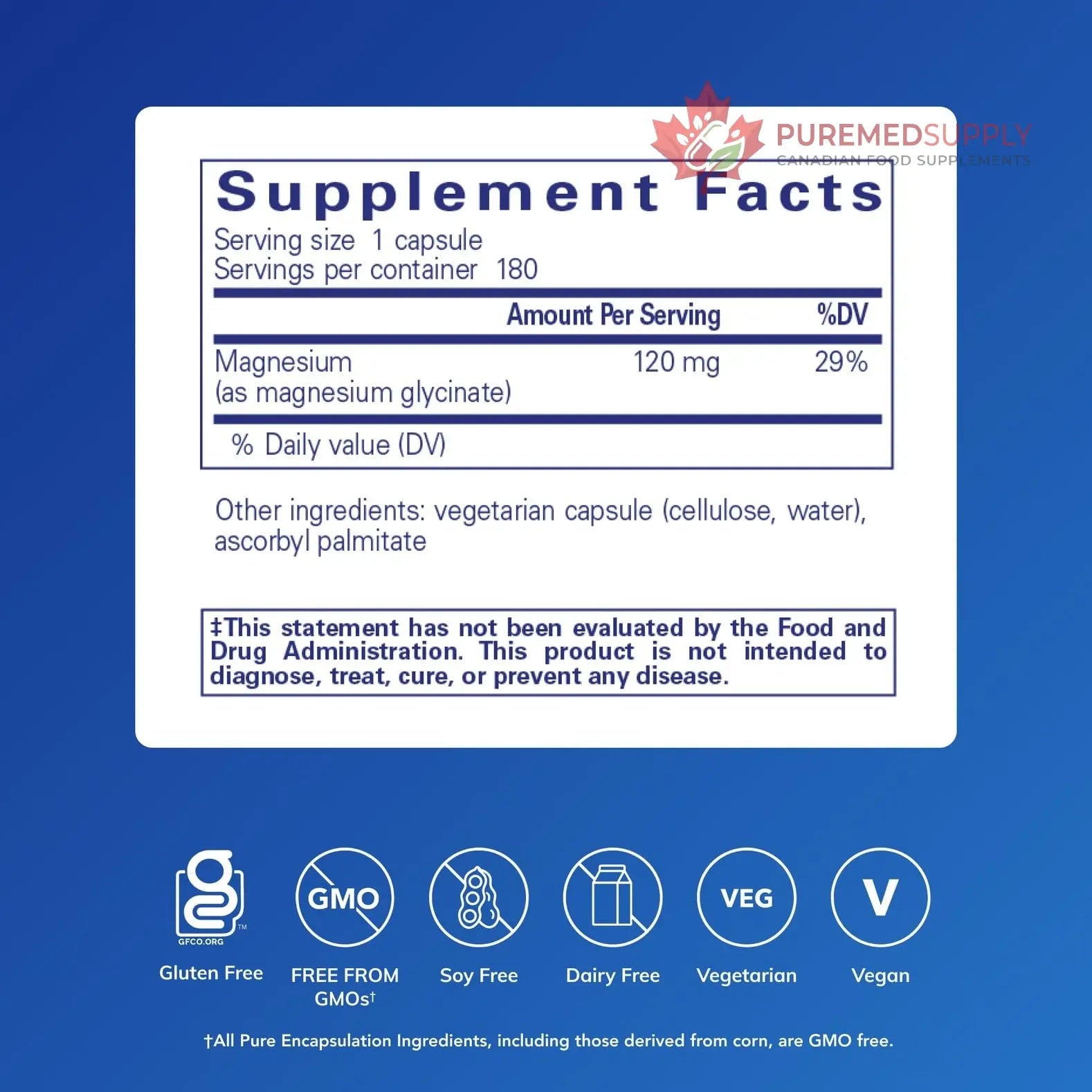 Pure Encapsulations Magnesium (Glycinate) - Supplement to Support Stress Relief, Sleep, Heart Health, Nerves, Muscles, and Metabolism* - with Magnesium Glycinate - 180 Capsules Pure Encapsulations buy supplements canada