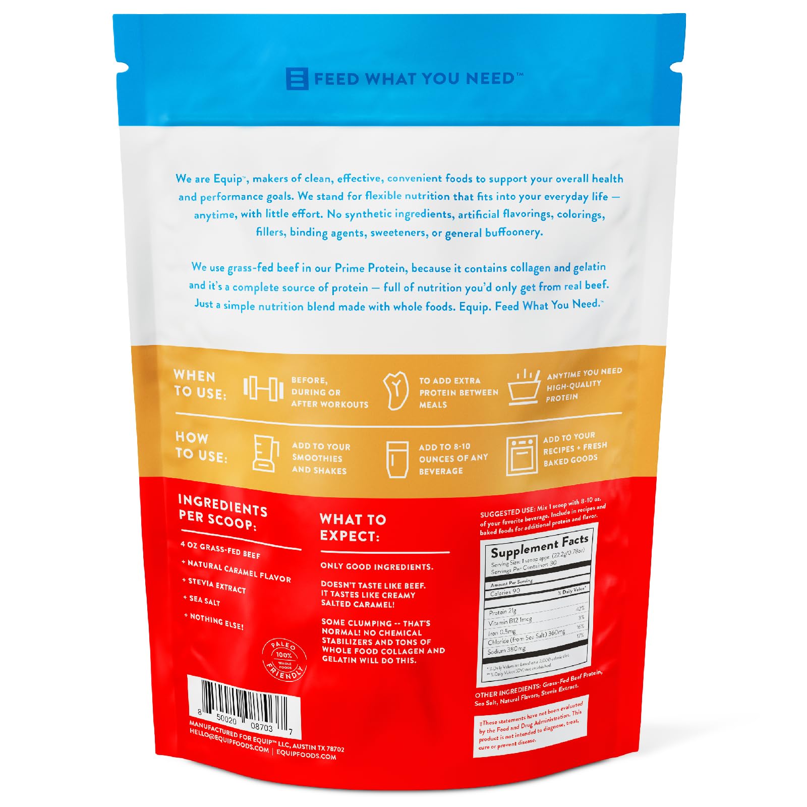 Equip Foods Prime Protein - Grass Fed Beef Protein Powder Isolate - Paleo and Keto Equip buy supplements canada