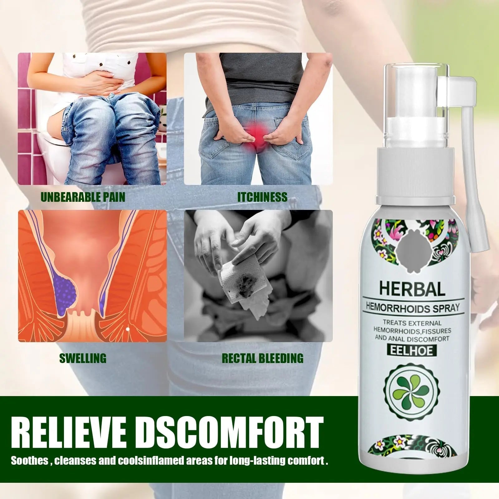 Juztec Hemorrhoid Treatment - Fast Relief with Hemocare Herbal Hemorrhoids Spray & Analese Numb Cream (1 PCS) Juztec buy supplements canada