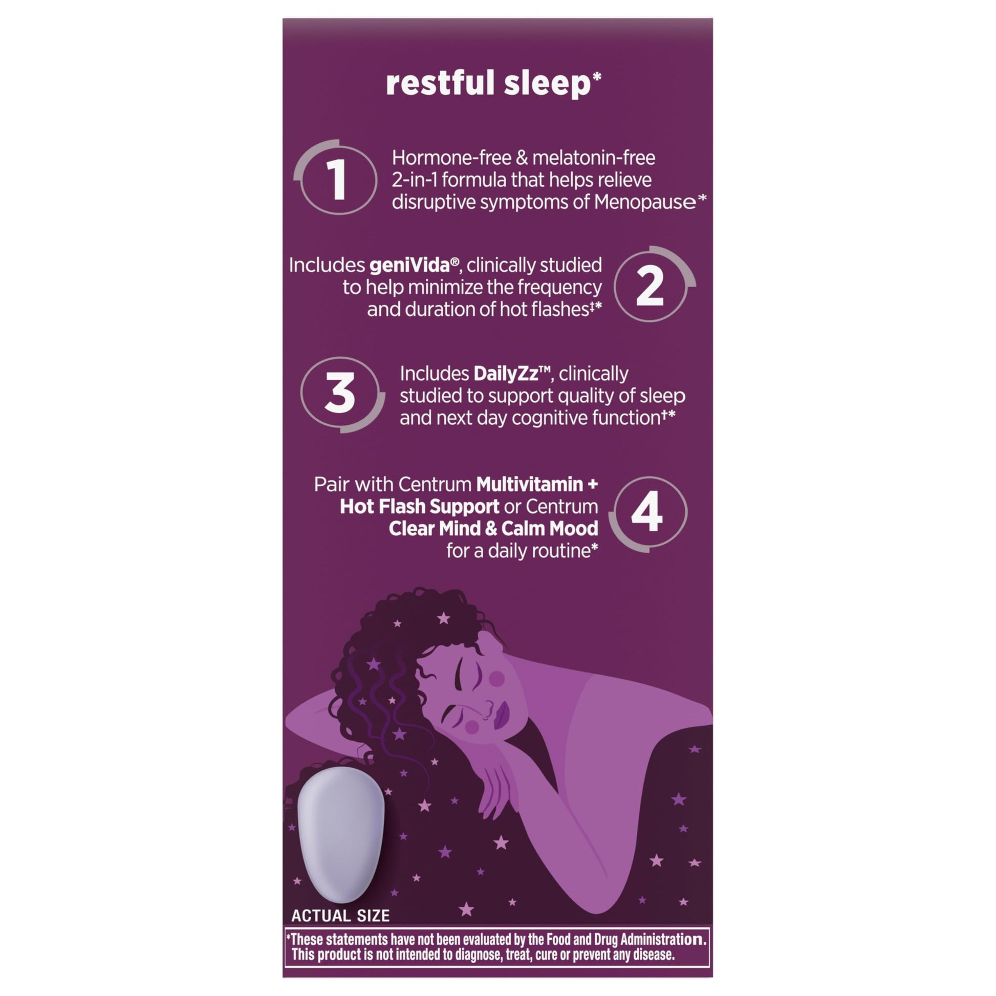 Centrum Restful Sleep Menopause Support Tablets, Supplement with Clinically Studied DailyZz and geniVida, 28 Count Centrum buy supplements canada
