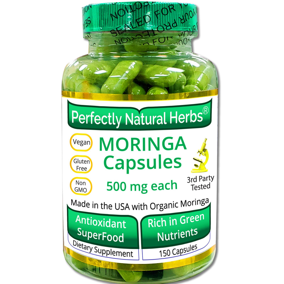 150 Moringa Capsules Made With USDA Certified Organic Moringa Leaf Powder Perfectly Natural Herbs buy supplements canada