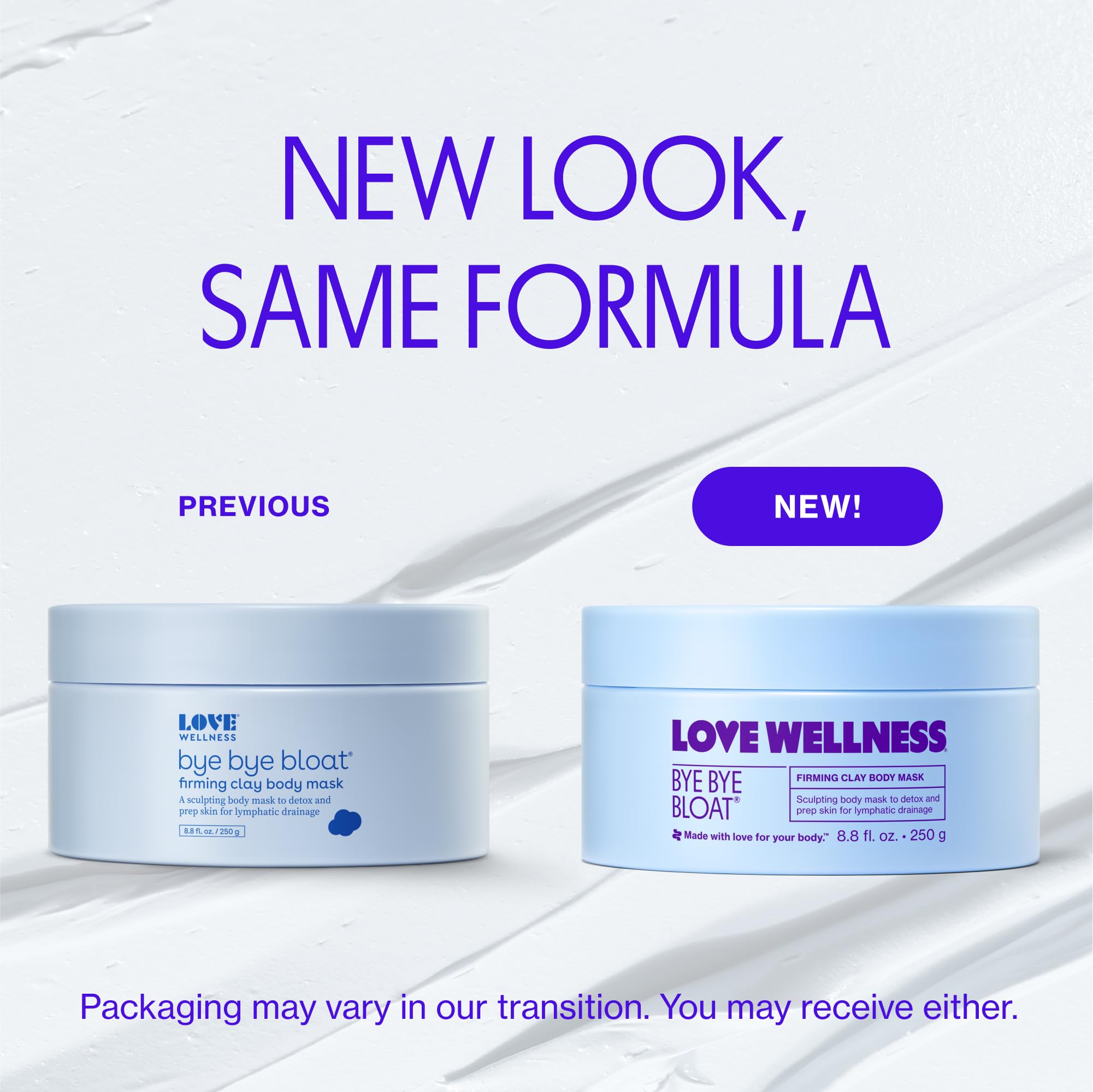 Love Wellness Bye Bye Bloat Firming Clay Body Mask | Lymphatic Drainage Body Mask for Women | Support Bloating Relief, Skin Hydration & Boost Circulation | Caffeine, Grapefruit & Peppermint Oil | 250g Love Wellness buy supplements canada