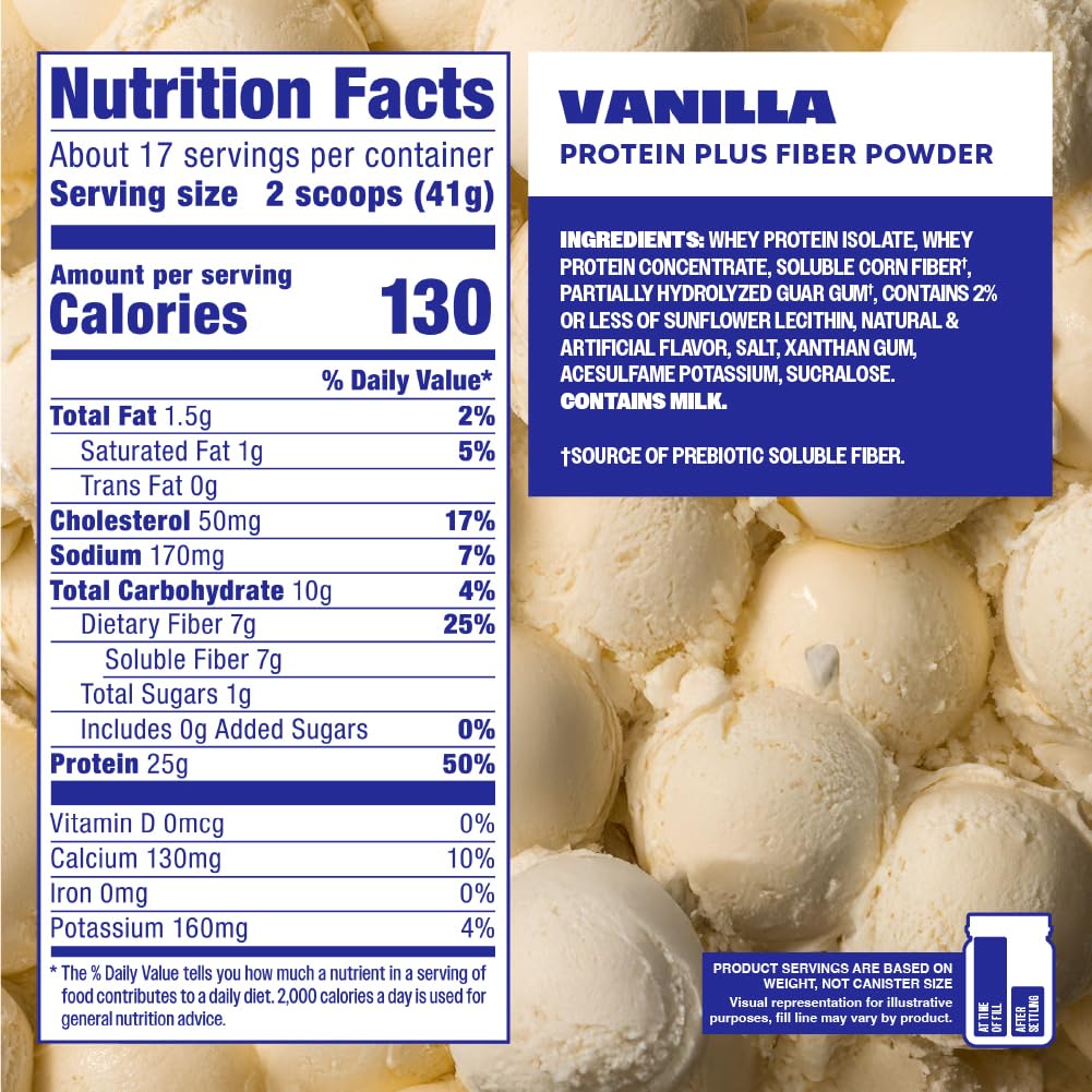 Premier Protein Powder Plus Fiber, Vanilla, 25g Protein, 7g Fiber to Support Gut Health, No Added Sugar (17 Servings) Premier Protein buy supplements canada
