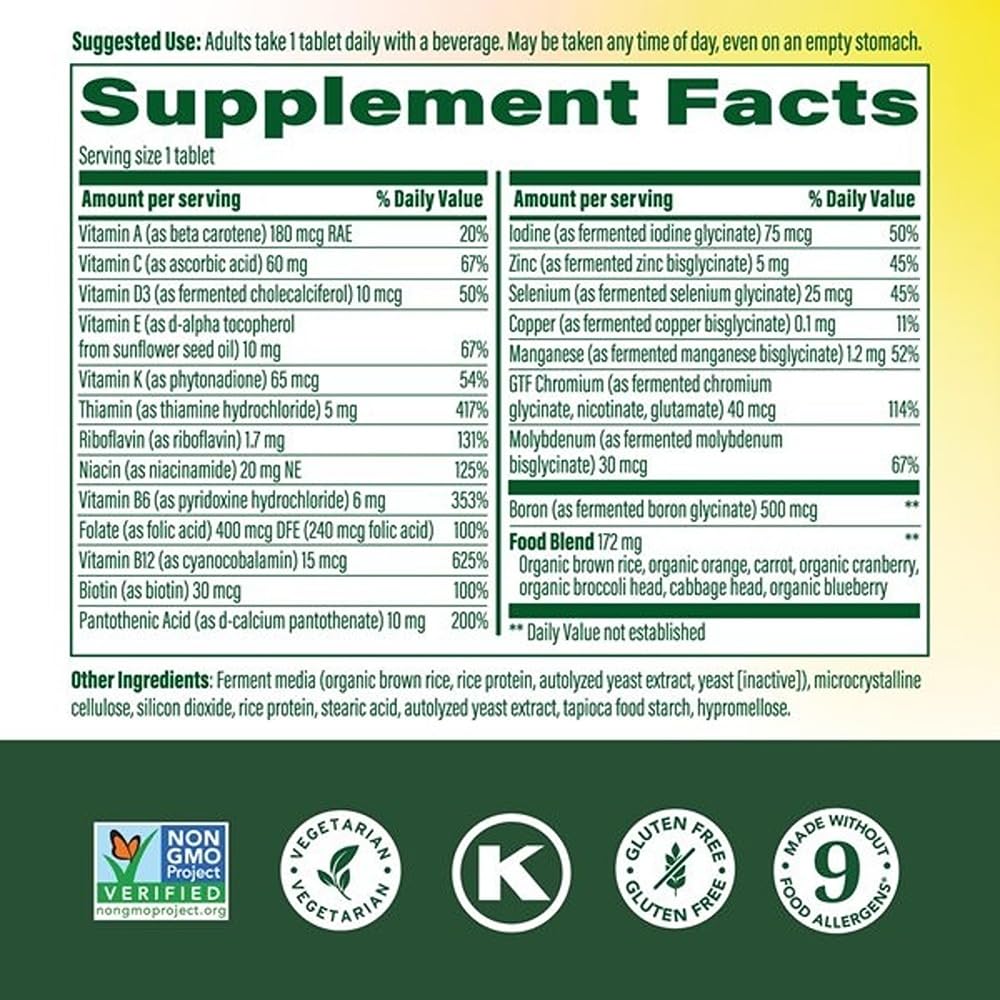 MegaFood One Daily Iron Free Multivitamin - Multivitamin for Women and Men - with Real Food - Immune Support Supplement - Bone Health - Energy Metabolism - Vegetarian; Non-GMO; No Iron - 60 Tablets MegaFood buy supplements canada