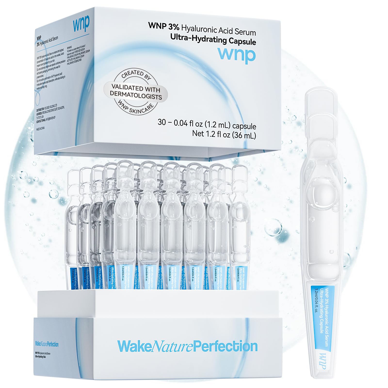 WNP Hyaluronic Acid Serum 3% for Face with 4D Multi-Layer Hydration | Ultra Hydrating Anti-Aging Serum | Moisturizer for Dry & Sensitive Skin WNP buy supplements canada