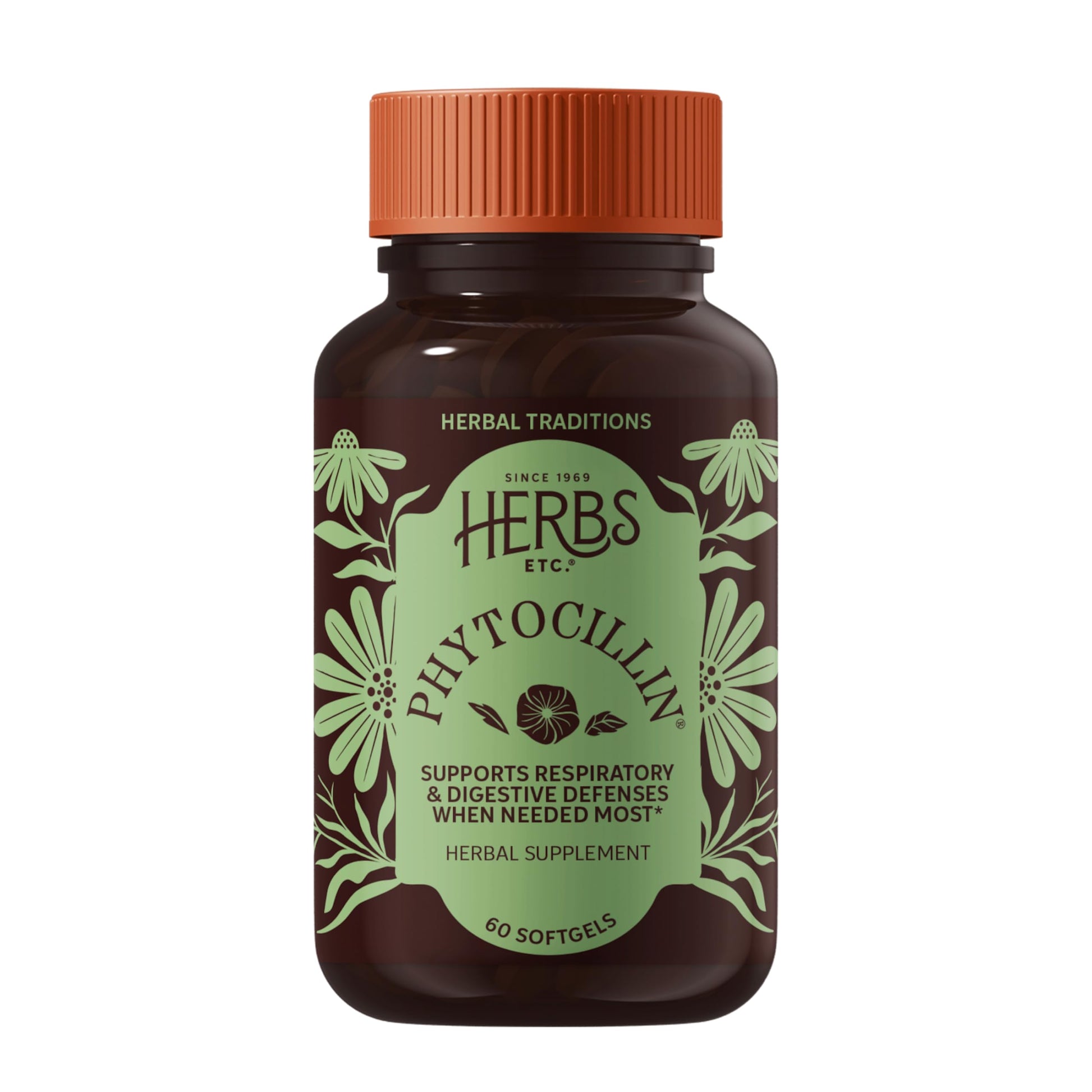 Herbs Etc. Phytocillin - Respiratory & Digestive Health Support Supplement - Herbal Formula to Support Digestion - Support Healthy Breathing - 60 Softgels (60 Servings) Herbs Etc. buy supplements canada