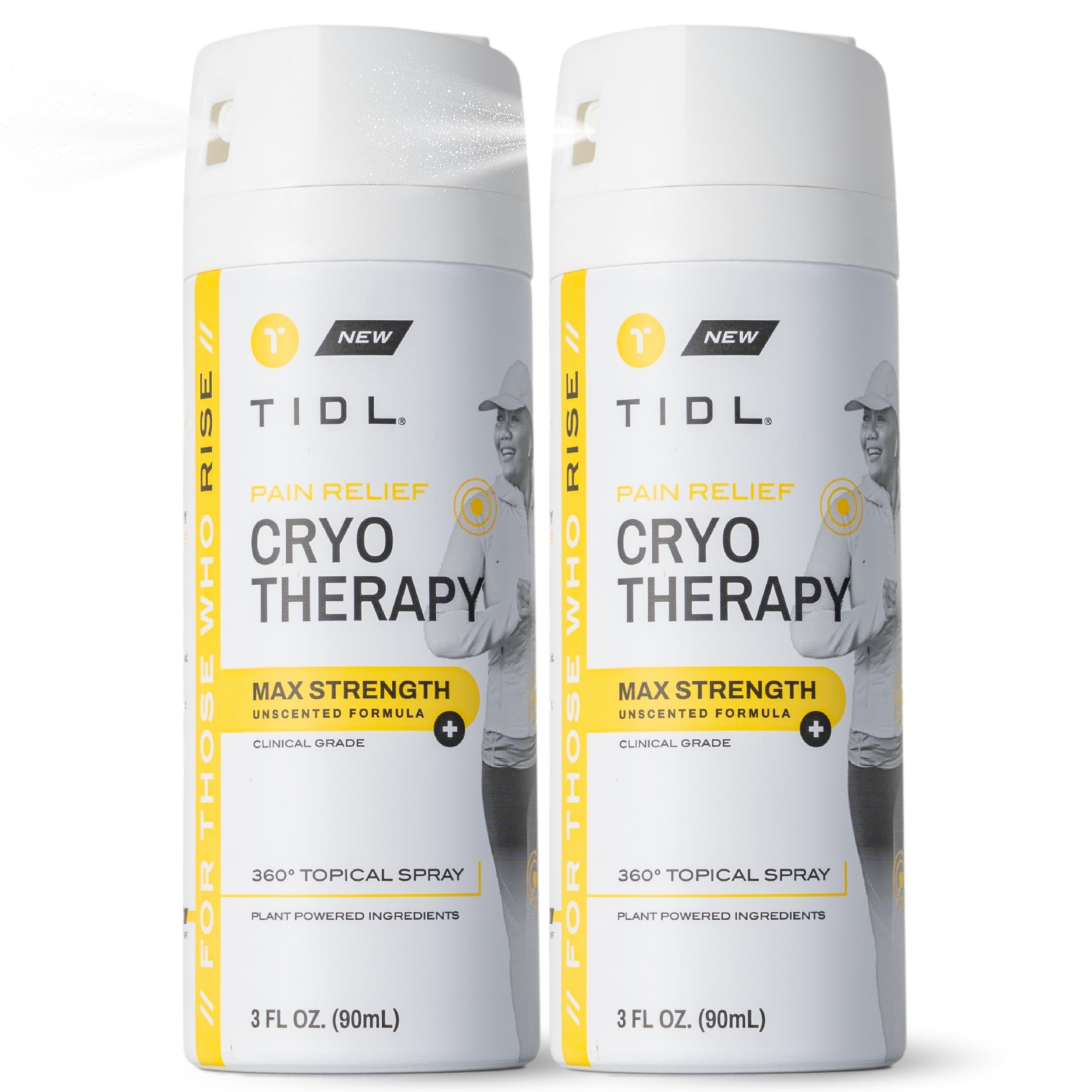 TIDL Cryotherapy Pain Relief Spray, 3 Oz (Pack of 2) Max Strength for Fast-Acting Muscle, Joint & Neck Pain Relief, Plant-Based Menthol & Camphor Pain Reliever, Quick Drying Formula TIDL buy supplements canada