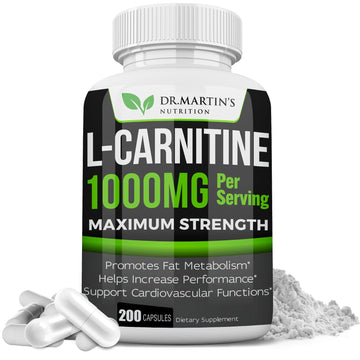 DR. MARTIN'S NUTRITION Extra Strength L-Carnitine - 200 Capsules - 1000mg Per Serving - Boost Your Metabolism and Increase Performance DR. MARTIN'S NUTRITION buy supplements canada