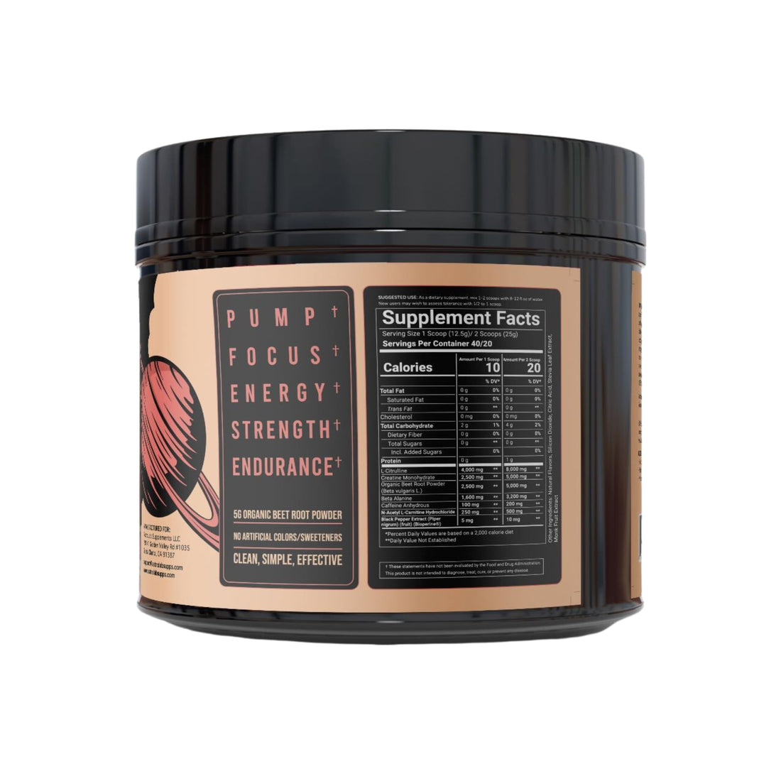 BLASTOFF Pre-Workout Powder - Organic Beet Root Powder with Natural Peach Mango AstroLab Supplements buy supplements canada