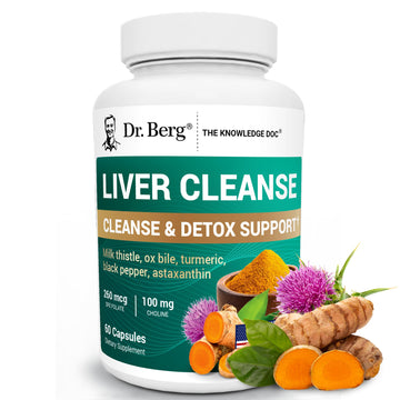 Dr. Berg Liver Cleanse Detox Capsules w/Unique Blend of Milk Thistle, Ox Bile & Folate - Liver Supplement Includes Turmeric, Black Pepper & Choline - 60 Capsules Dr. Berg Nutritionals buy supplements canada