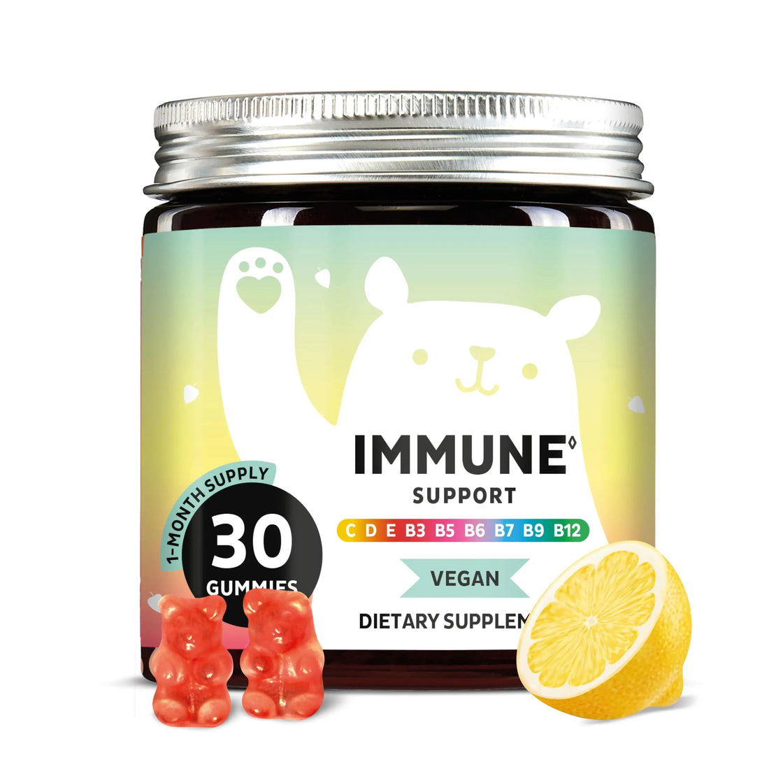 Bears with Benefits Immune Support Gummies – Vitamin C, D, B6 & B12 – Daily Immune Boost – Vegan, Naturally Flavored (30 Gummies) Bears with Benefits buy supplements canada