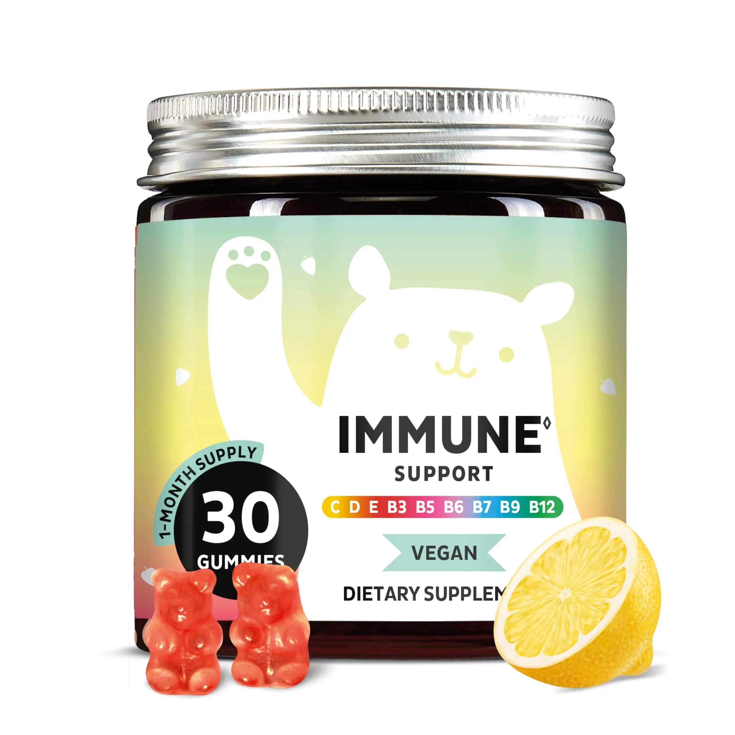 Bears with Benefits Immune Support Gummies – Vitamin C, D, B6 & B12 – Daily Immune Boost – Vegan, Naturally Flavored (30 Gummies) Bears with Benefits buy supplements canada
