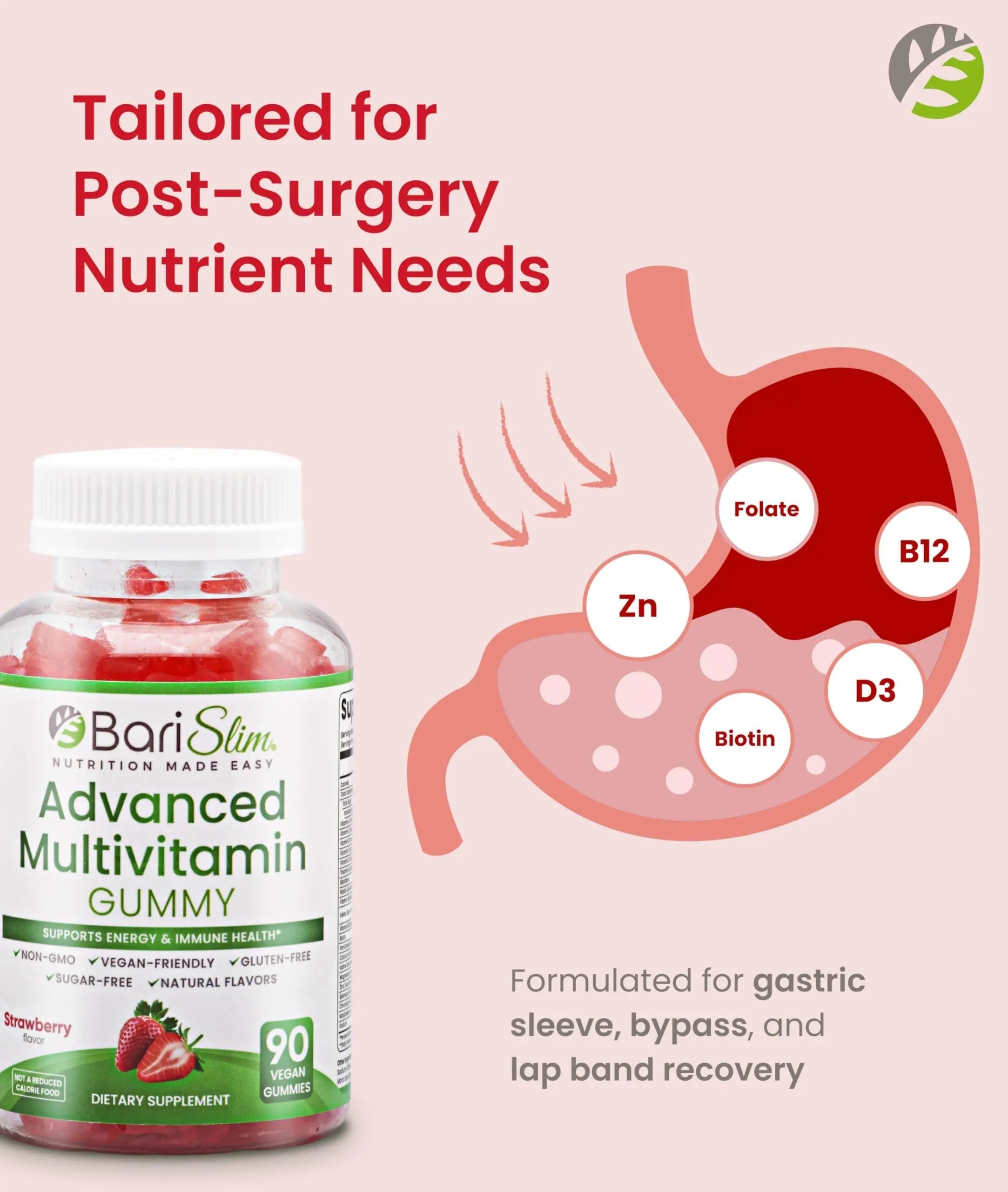 BariSlim Advanced Bariatric Multivitamin Gummies - Specially Formulated Bariatric Vitamins for Patients After Weight Loss Surgery BariSlim buy supplements canada