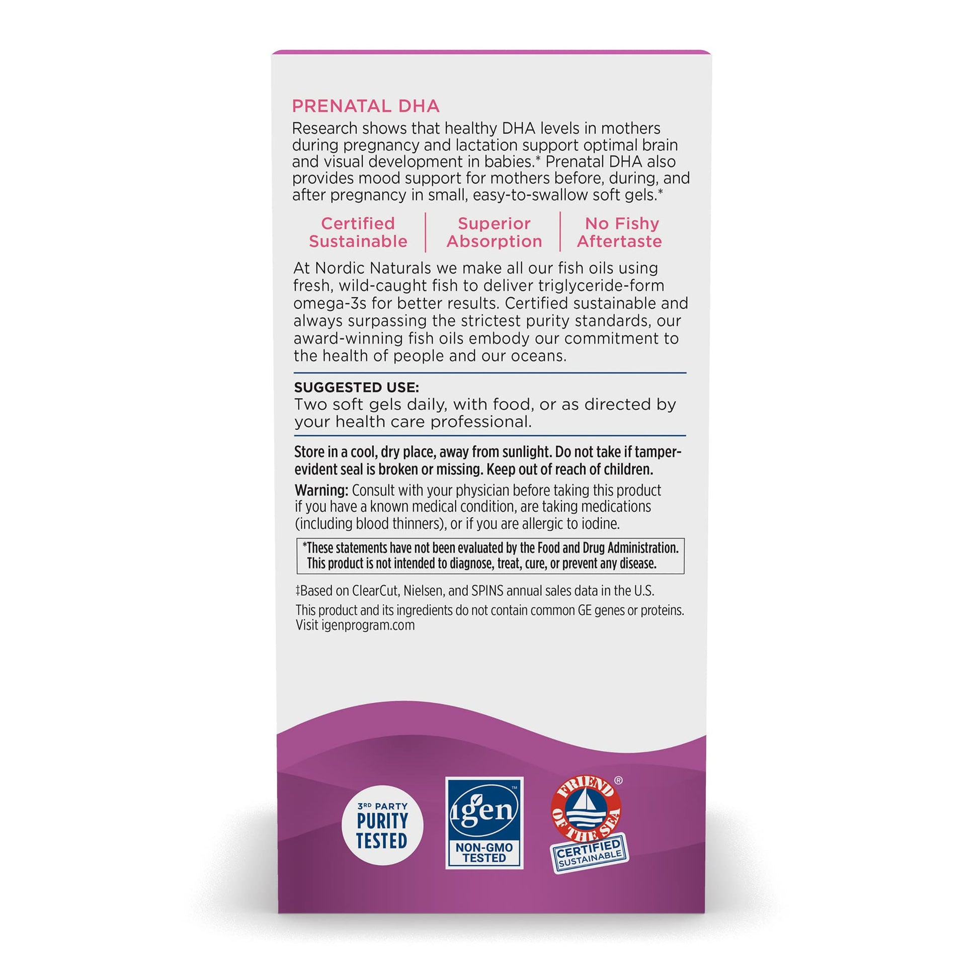 Nordic Naturals Prenatal DHA, Unflavored - 830 mg Omega-3 + 400 IU Vitamin D3-180 Soft Gels - Supports Brain Development in Babies During Pregnancy & Lactation - Non-GMO - 90 Servings Nordic Naturals buy supplements canada